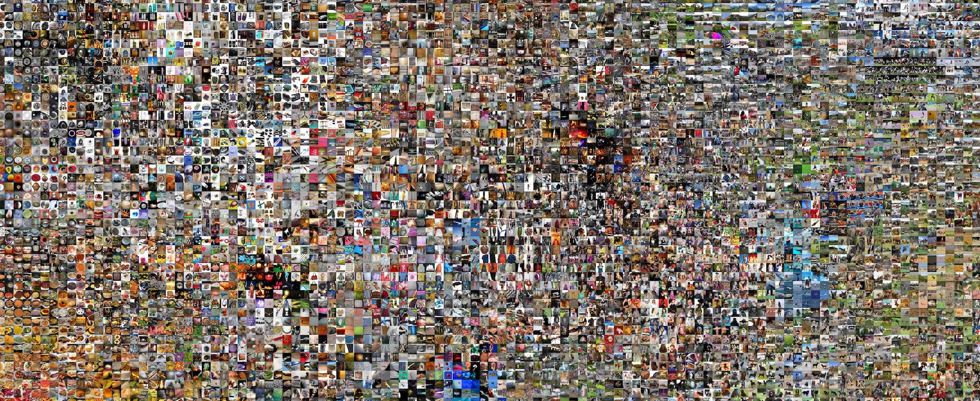 A gridded image collage of thousands of photographs