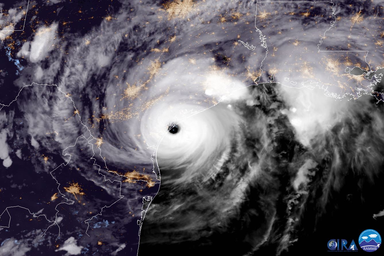 Satellite capture of Hurricane Harvey