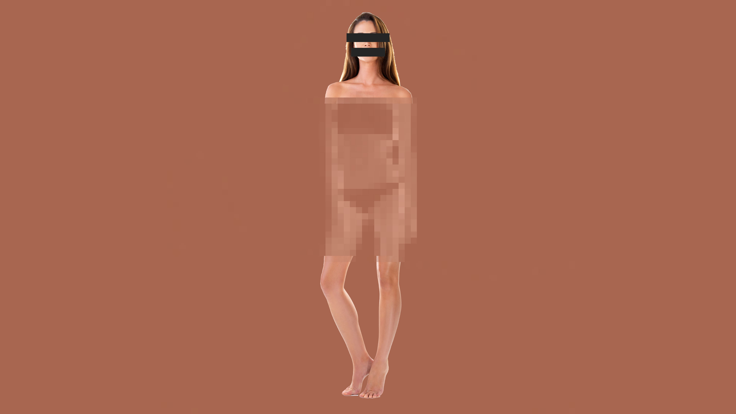 An image of a woman with her body blurred
