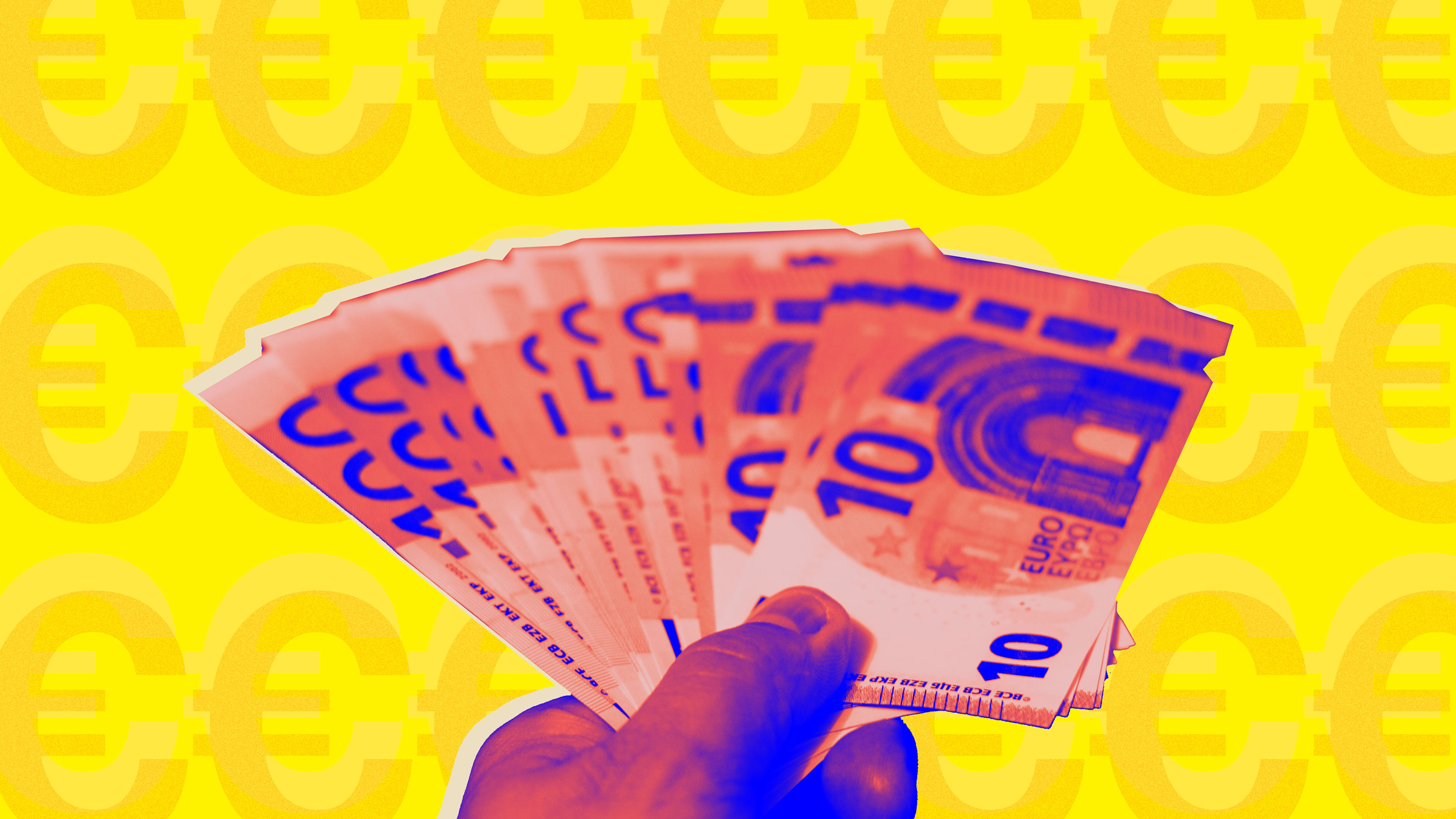 An image of a person holding euros