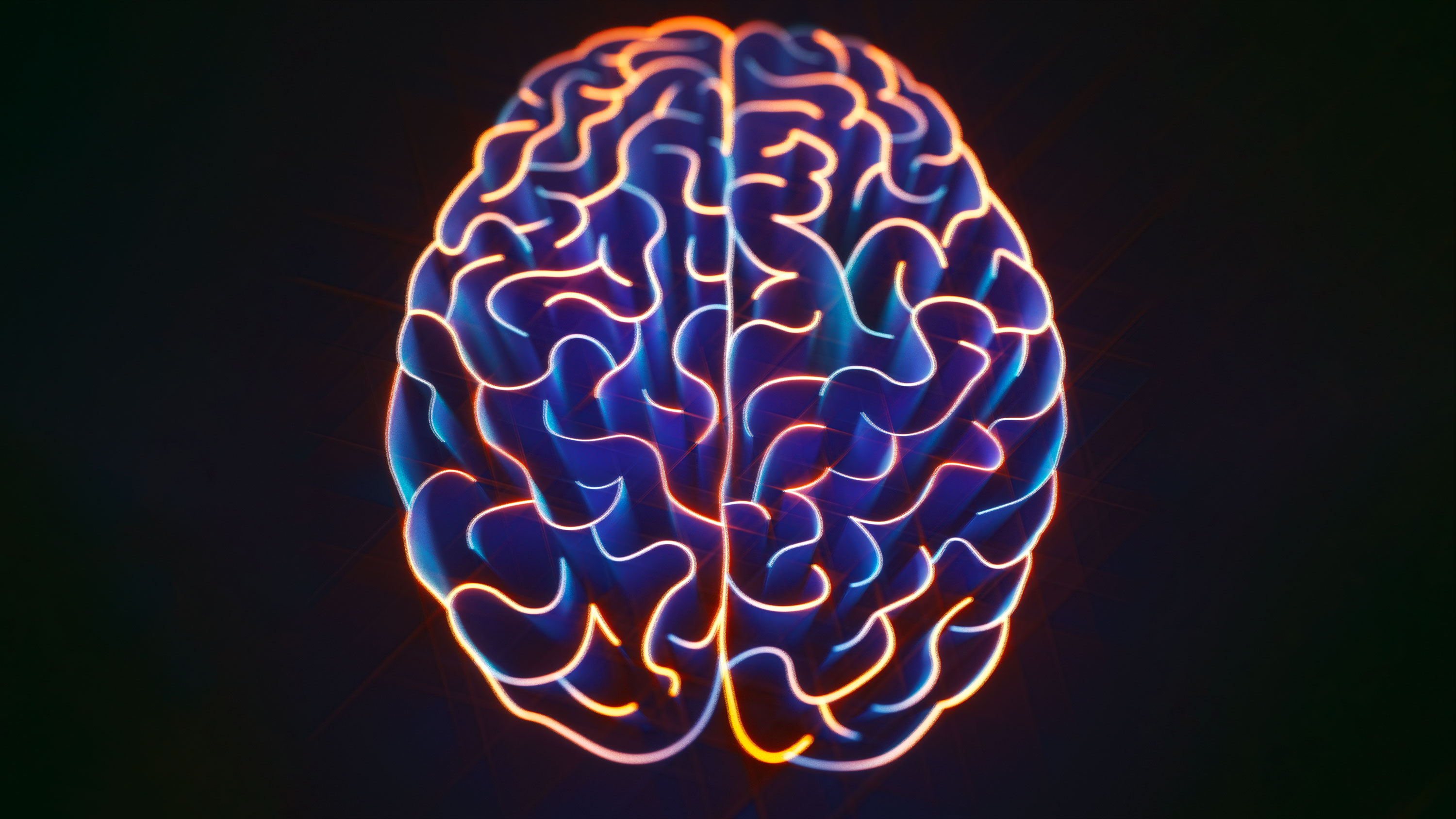Glowing conceptual illustration of a brain