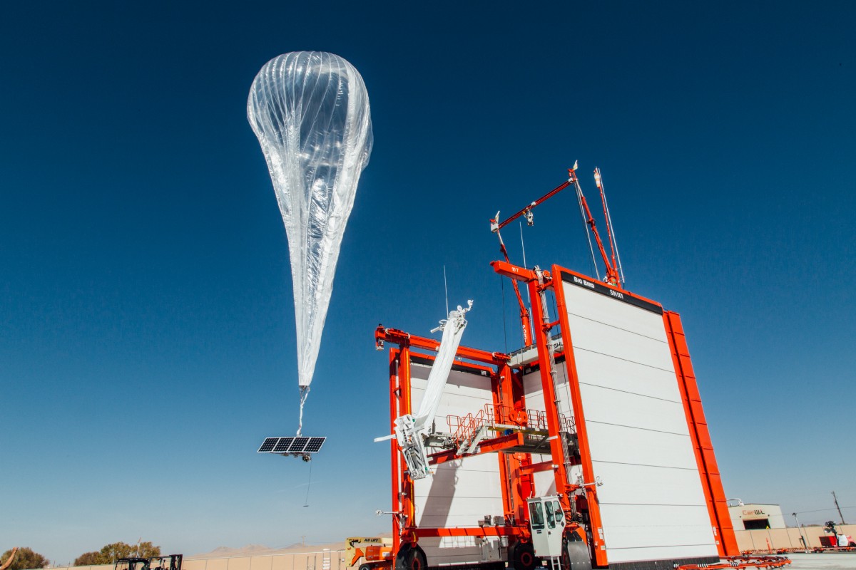 A Loon internet balloon launches