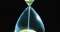 An image of an hourglass with a shrunken top half and enlarged bottom half