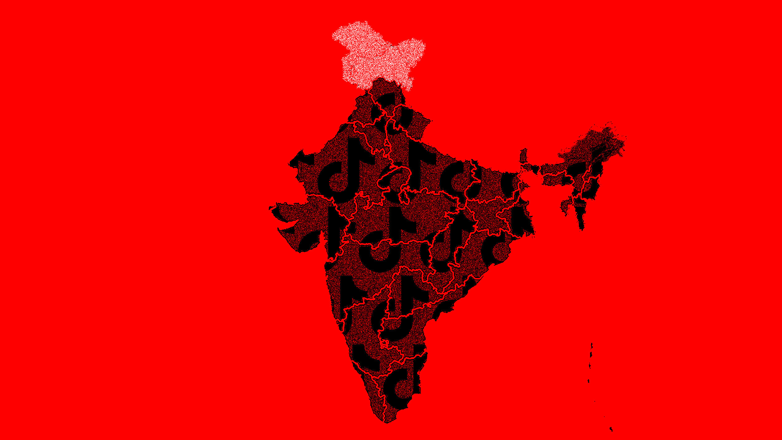 The map of India; with Kashmir highlighted