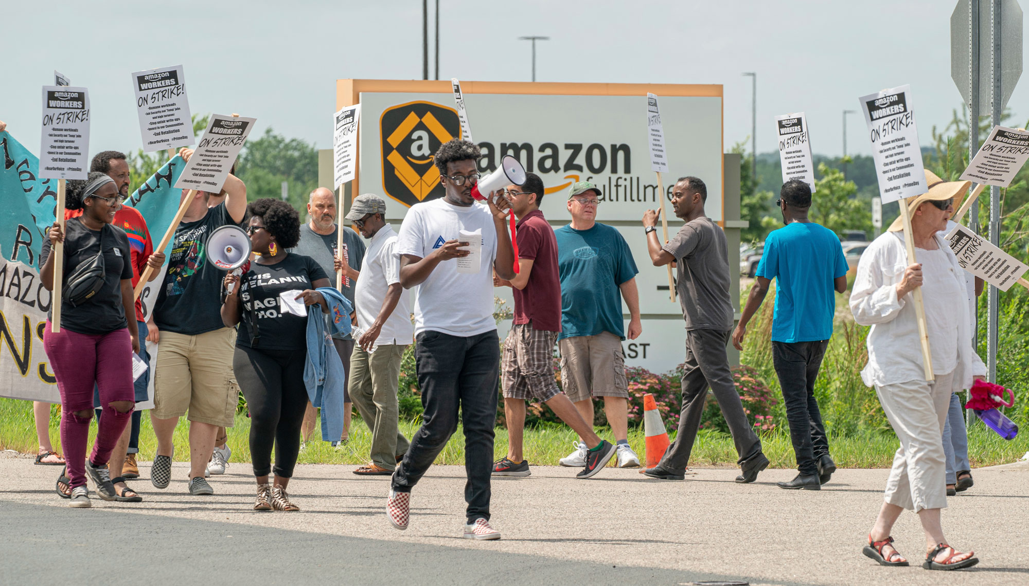 Amazon workers at one of its warehouses go on strike