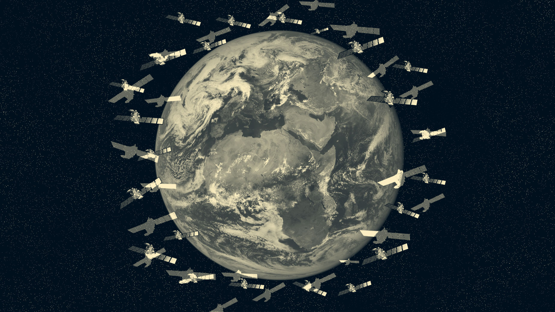 Conceptual illustration of space traffic