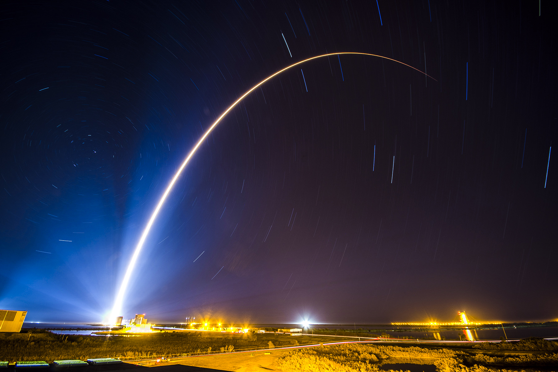 An Atlas V rocket carrying a Space Based Infrared System Geosynchronous Earth Orbit satellite for an Air Force mission.
