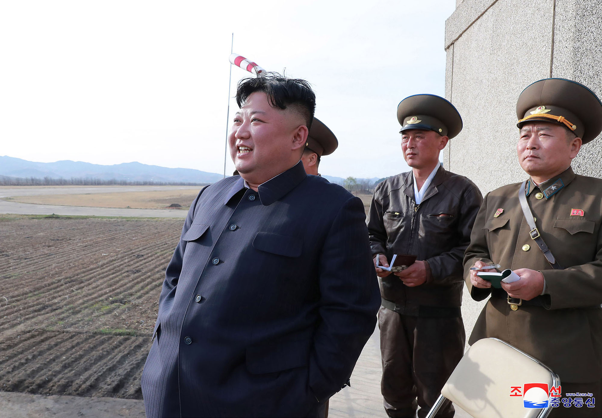 North Korean leader Kim Jong Un inspects fighter combat readiness of Unit 1017 of the Air and Anti-aircraft Force of the Korean People&#039;s Army, in an unknown location in North Korea.