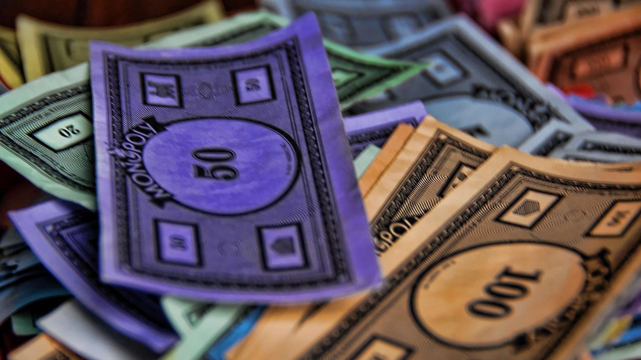 Play money from the board game Monopoly.