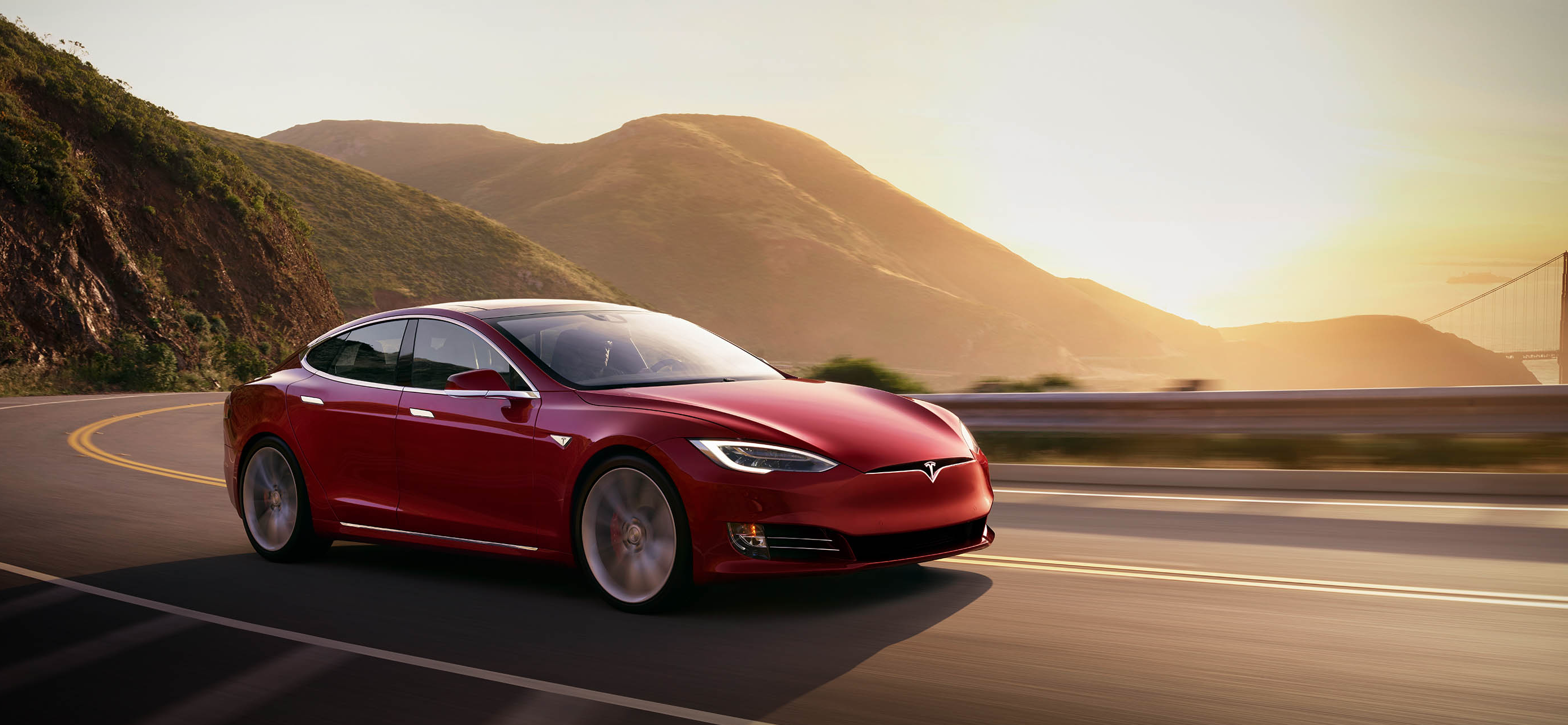 Tesla Model S driving in California Bay Area
