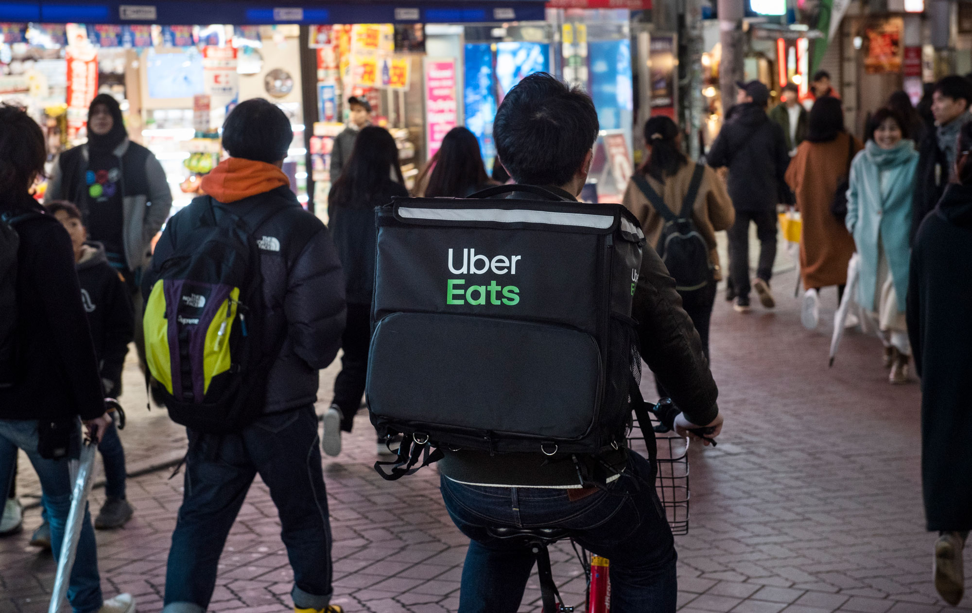 An Uber Eats courier in Tokyo
