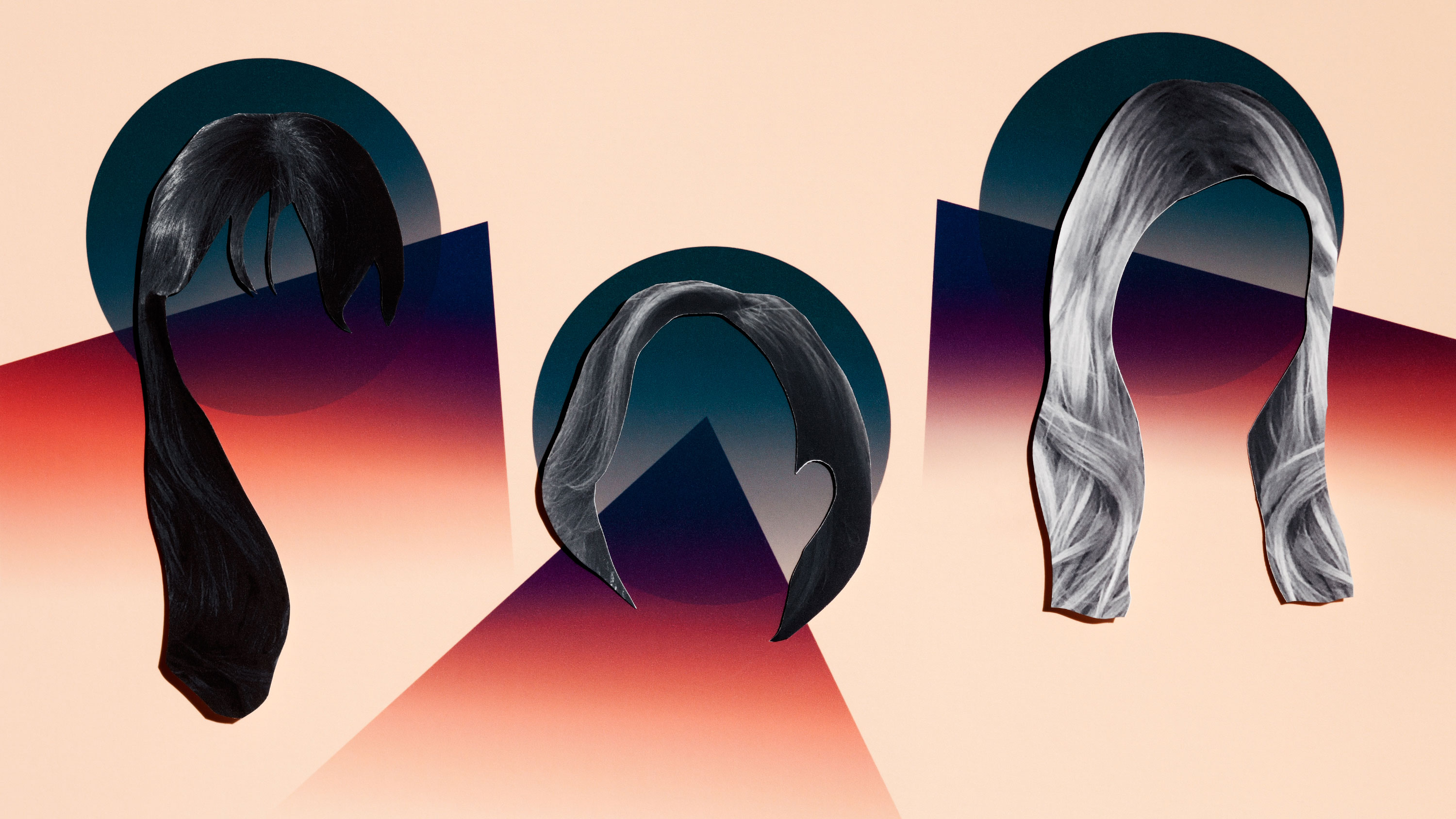 conceptual illustration of 3 women's silhouetted faces