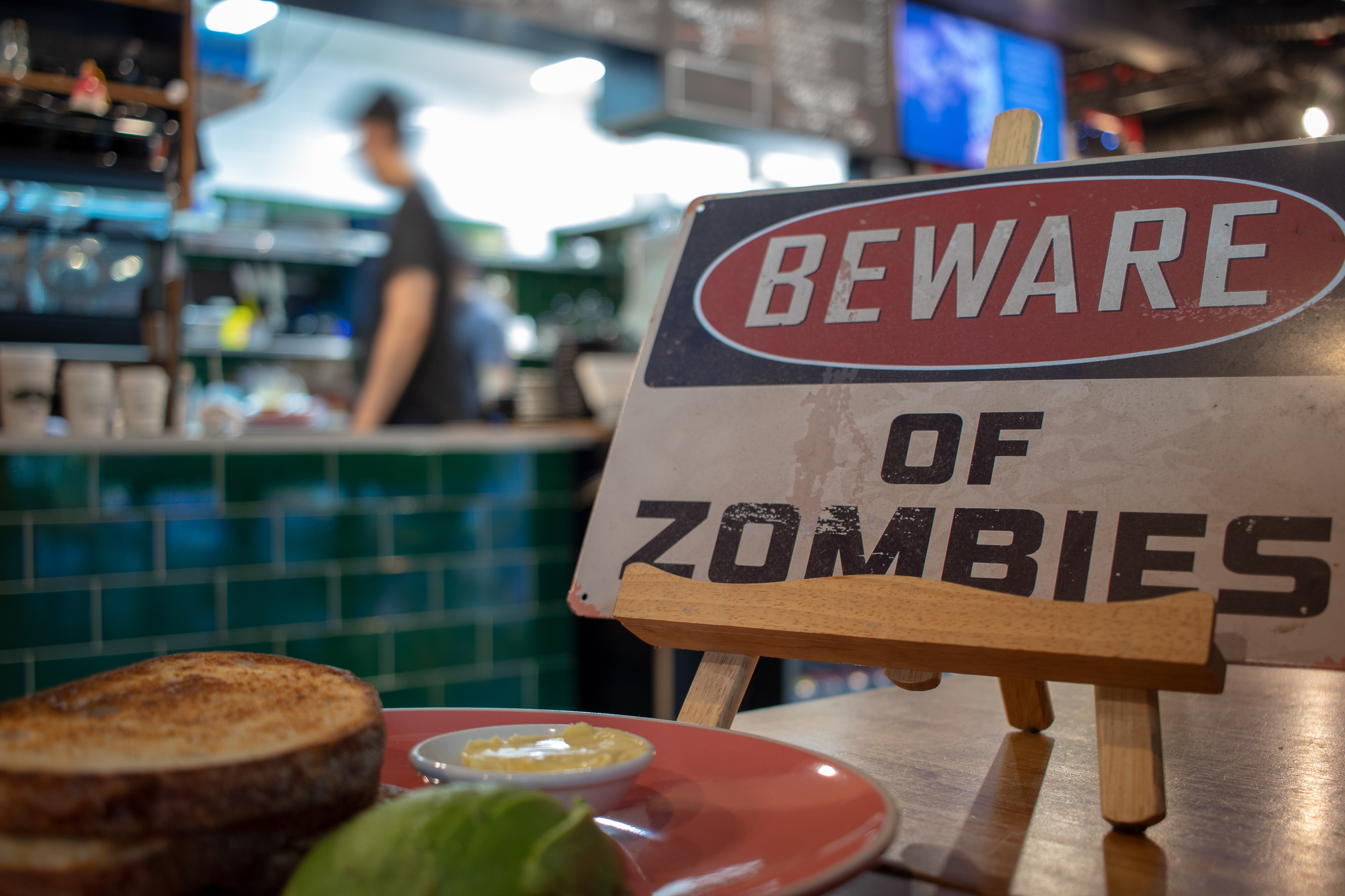 Beware of Zombies sign