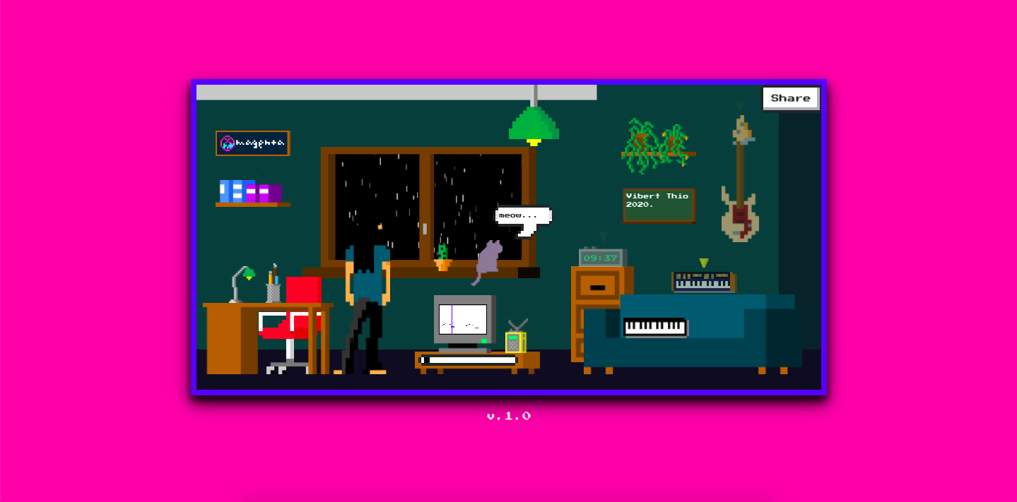A screenshot of Lo-Fi Player, a new project from the Google Magenta team.