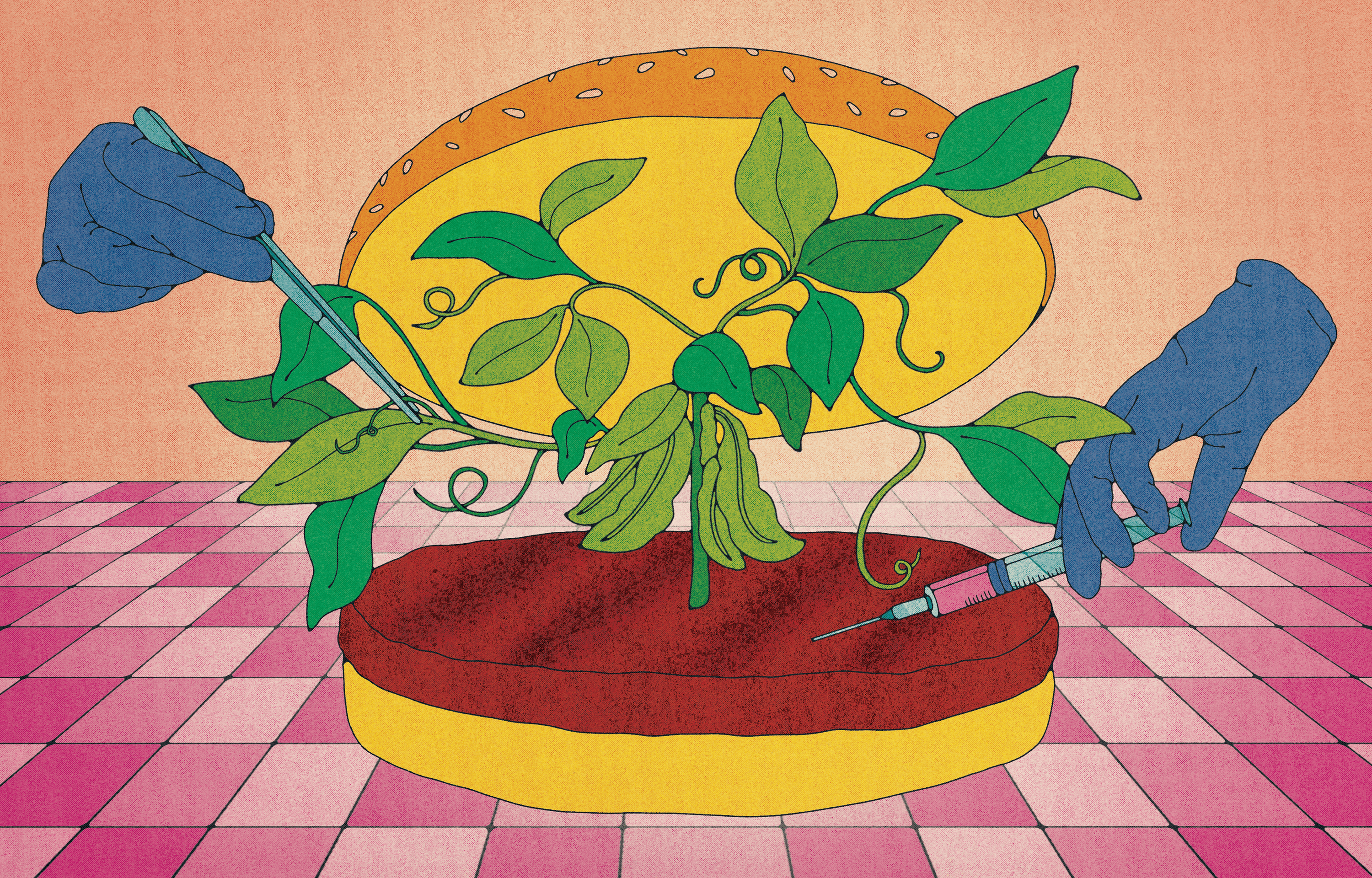 burger engineered with plant