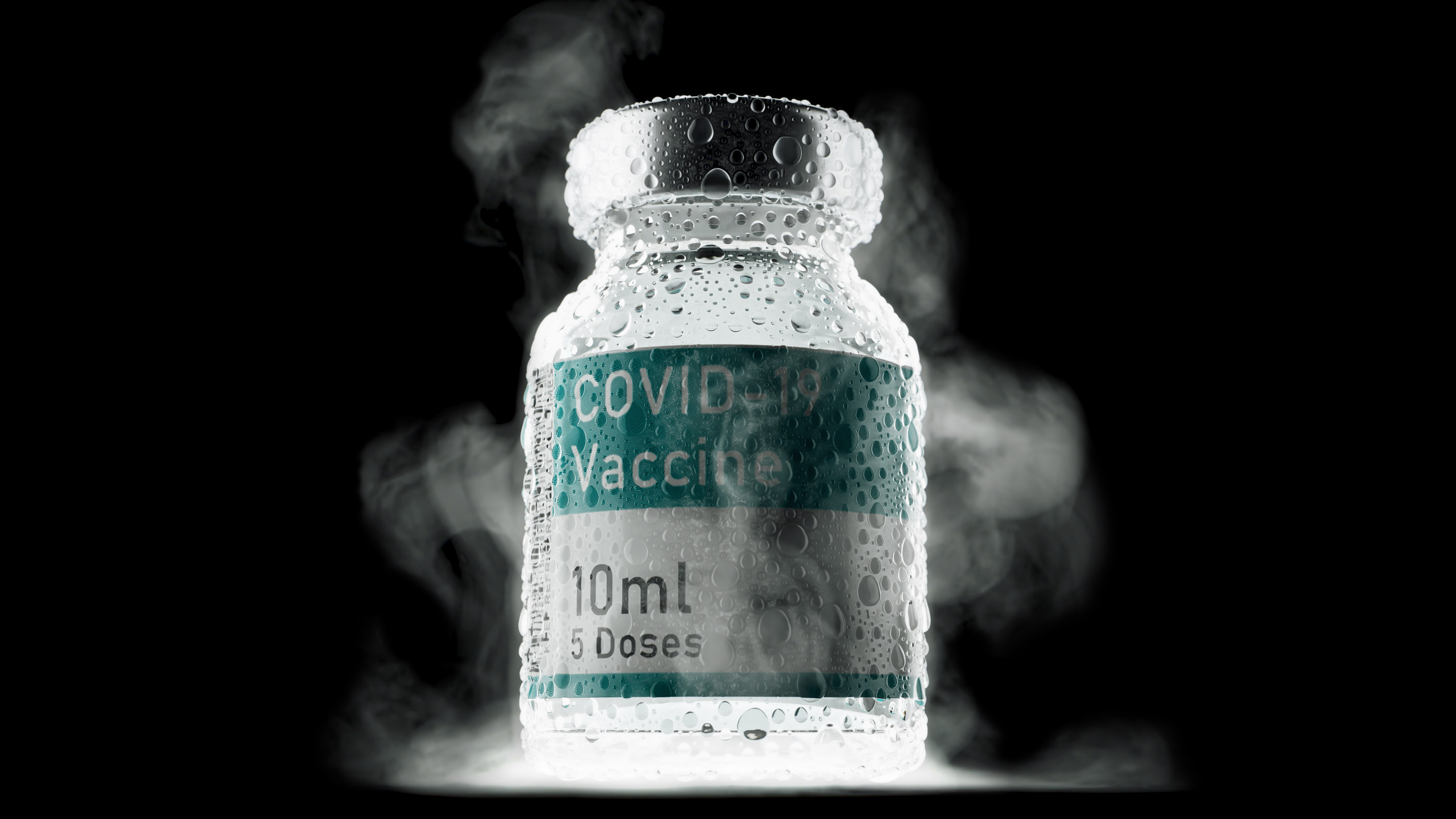 Covid vaccine vial dry ice cold