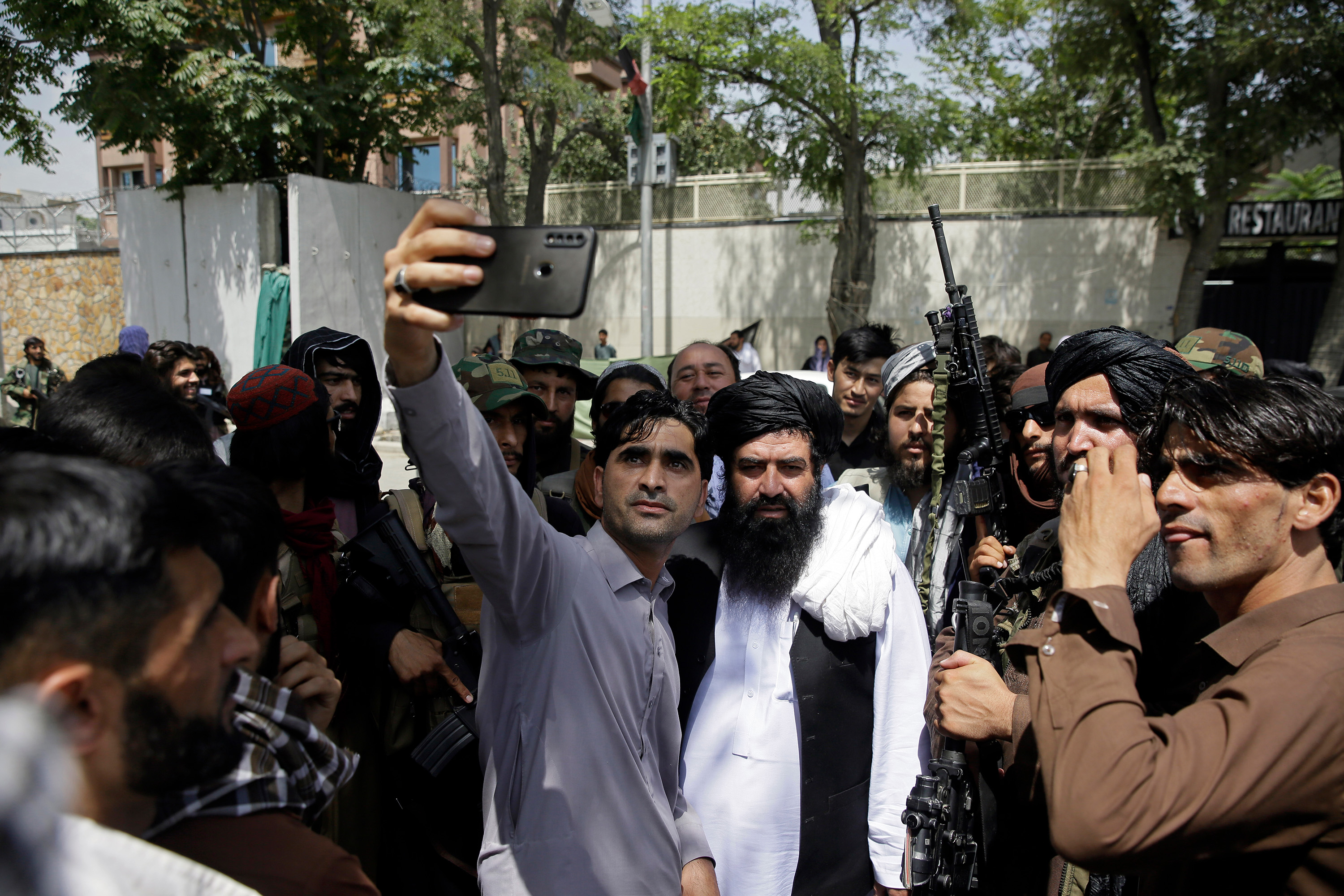 Afghan cell phone photo with Taliban fighters