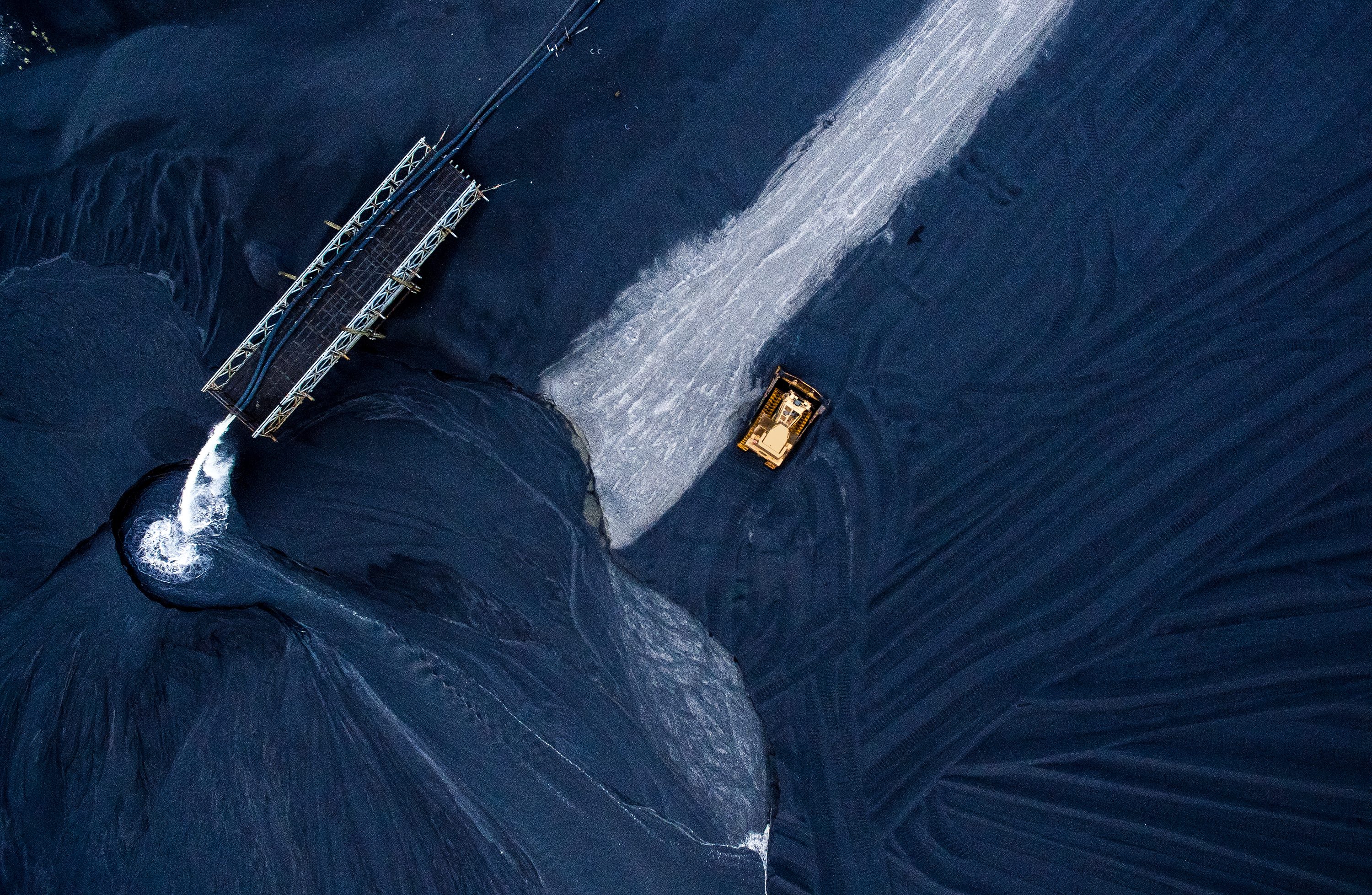 Aerial View of Slag Field at Nickel Smelter, Thompson, Manitoba, Canada