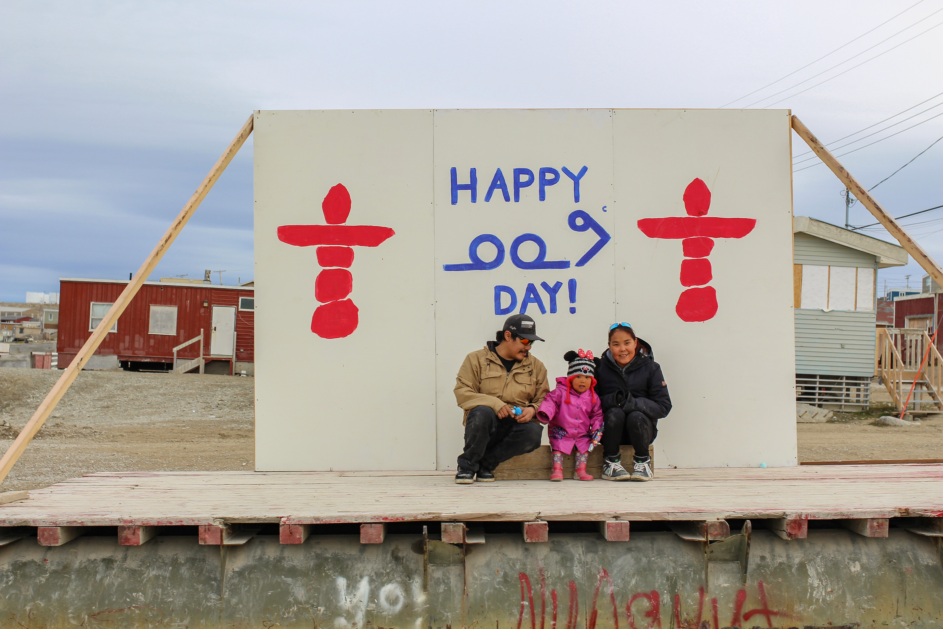 family under sign in Nunavut