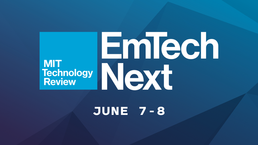 EmTech Next logo and date, June 7-8