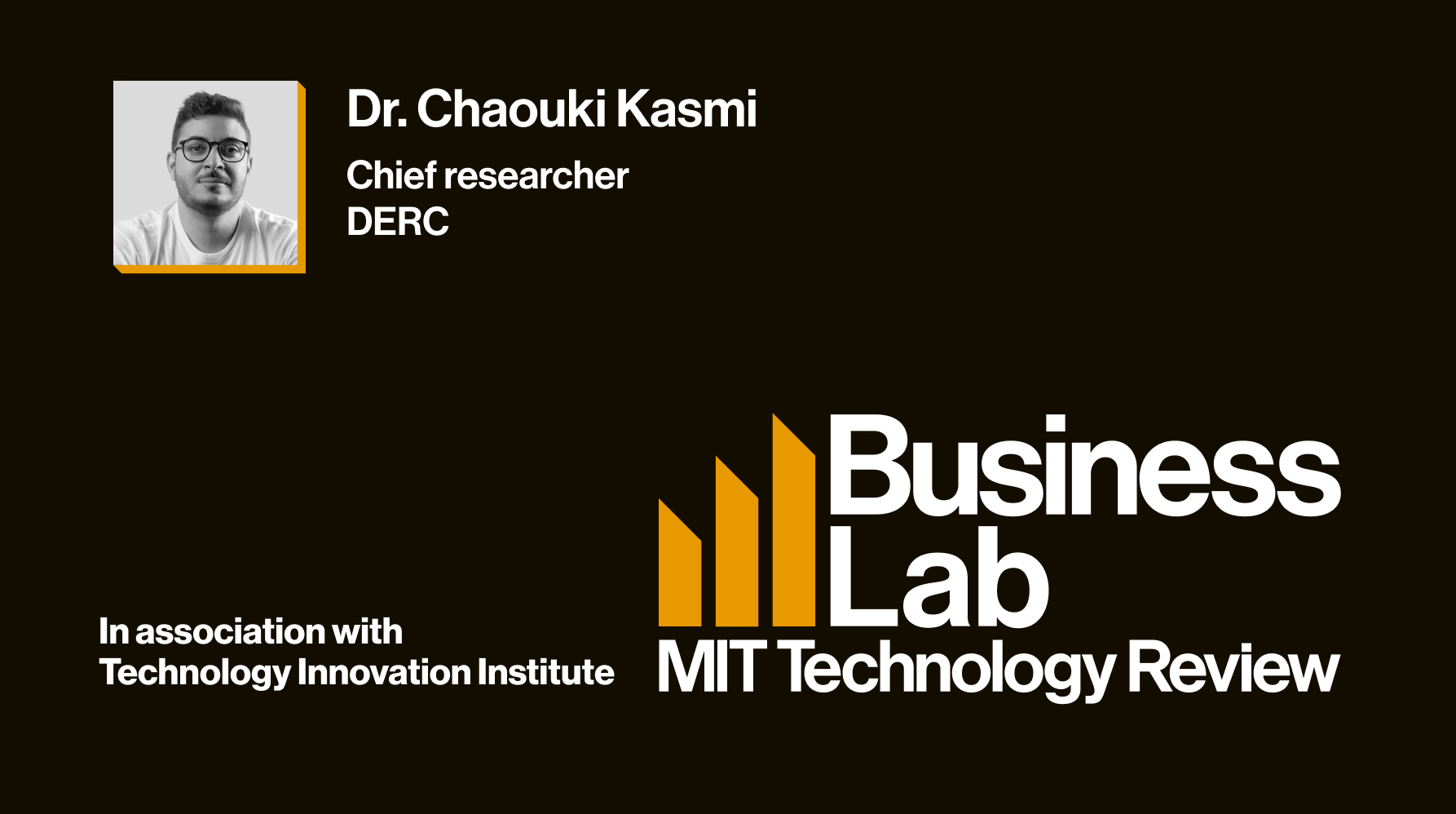 Dr Chaouki Kasmi headshot business lab card