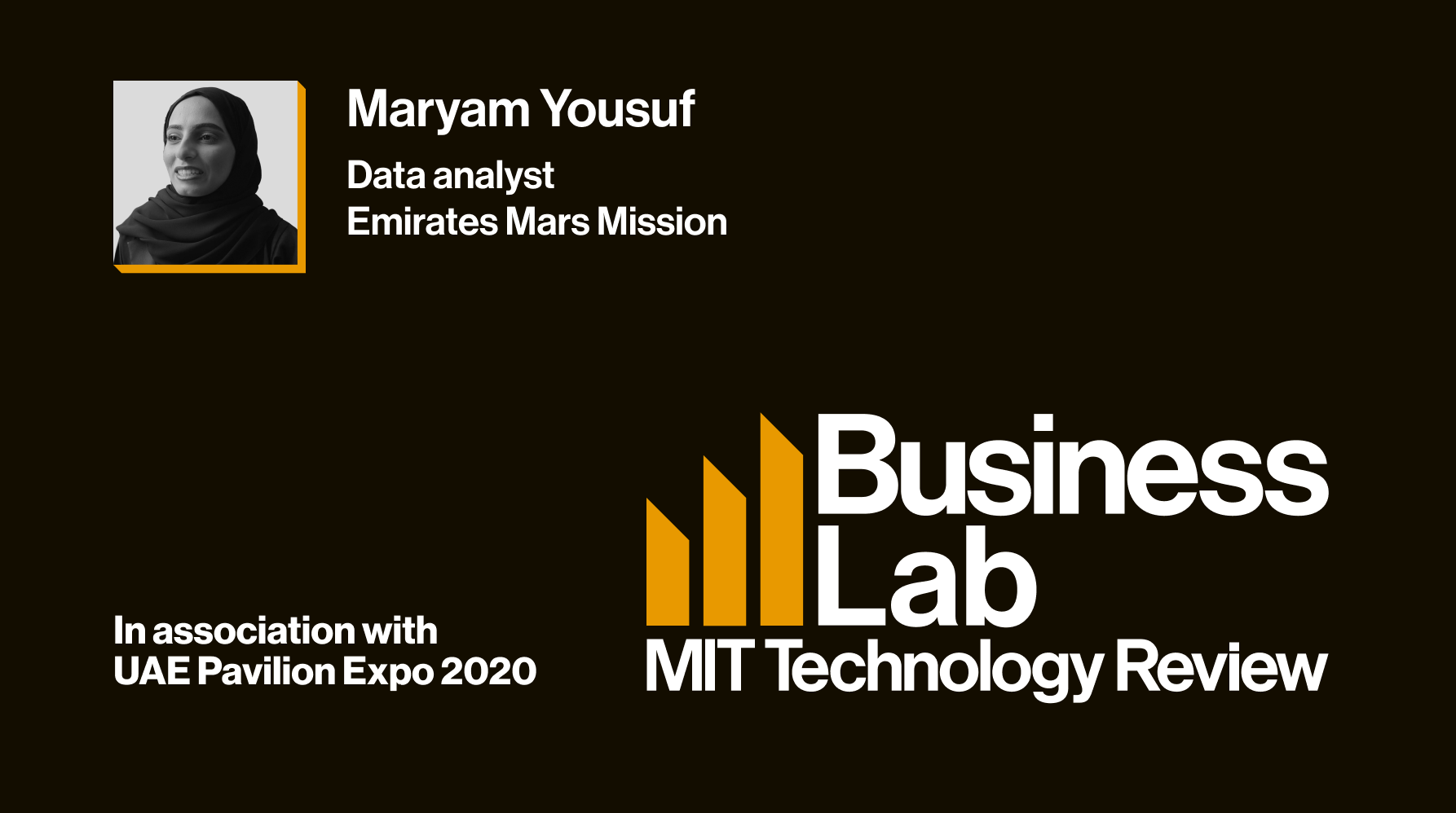 Maryam Yousuf headshot business lab card