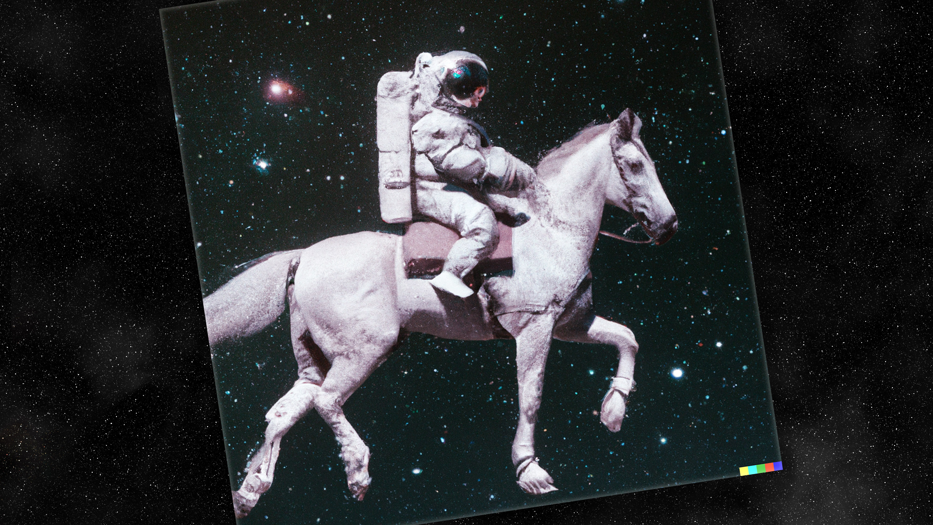 spaceman on a horse generated by DALL-E