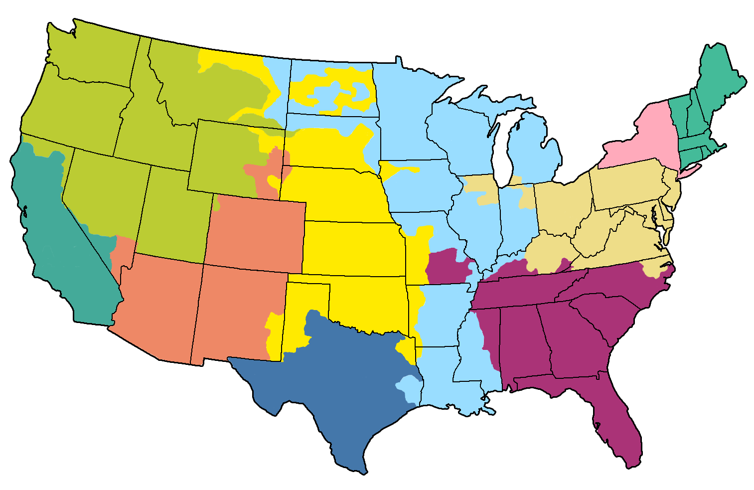 Map USA grid
