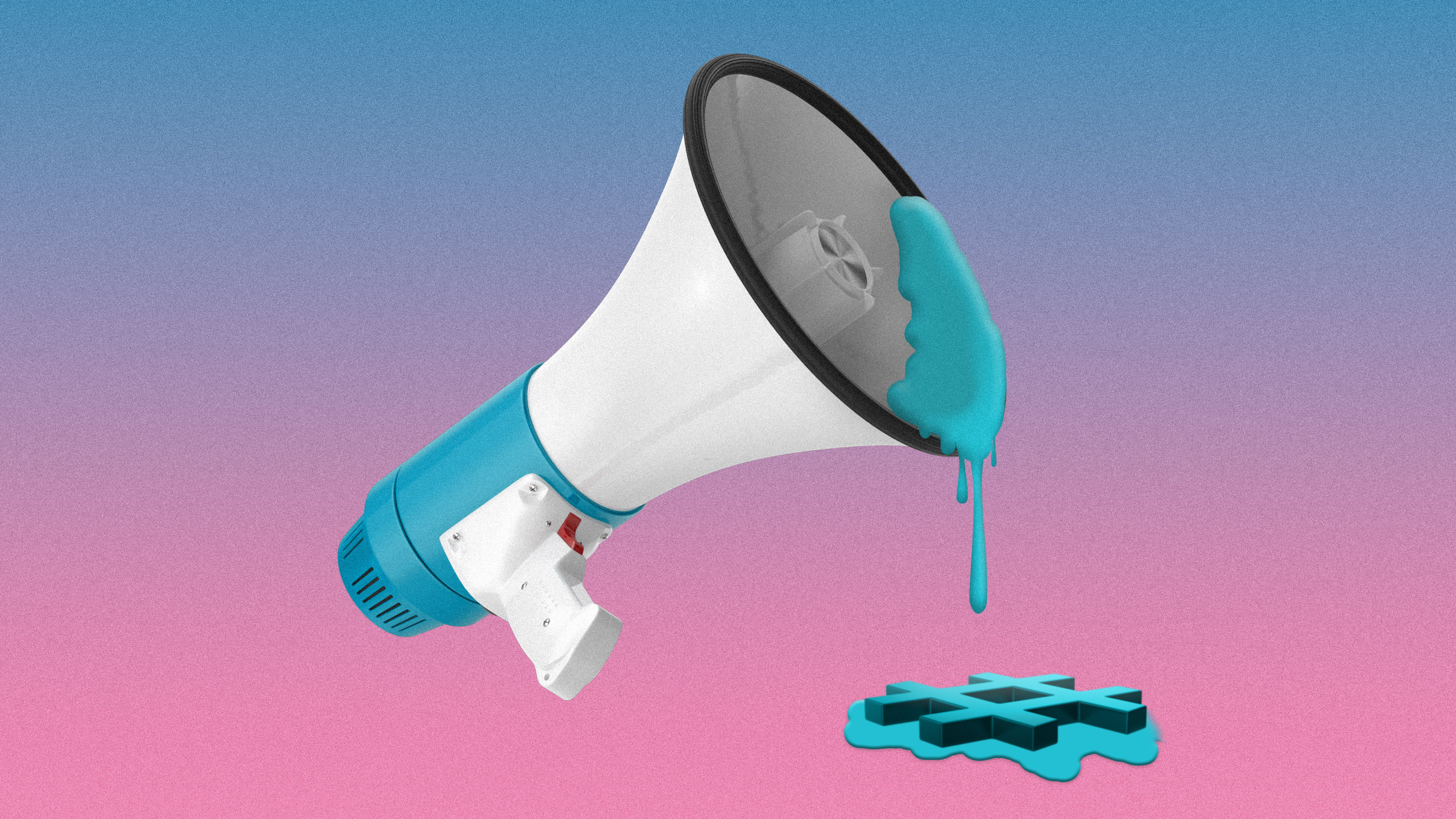 twitter's slimy megaphone for trending topics concept