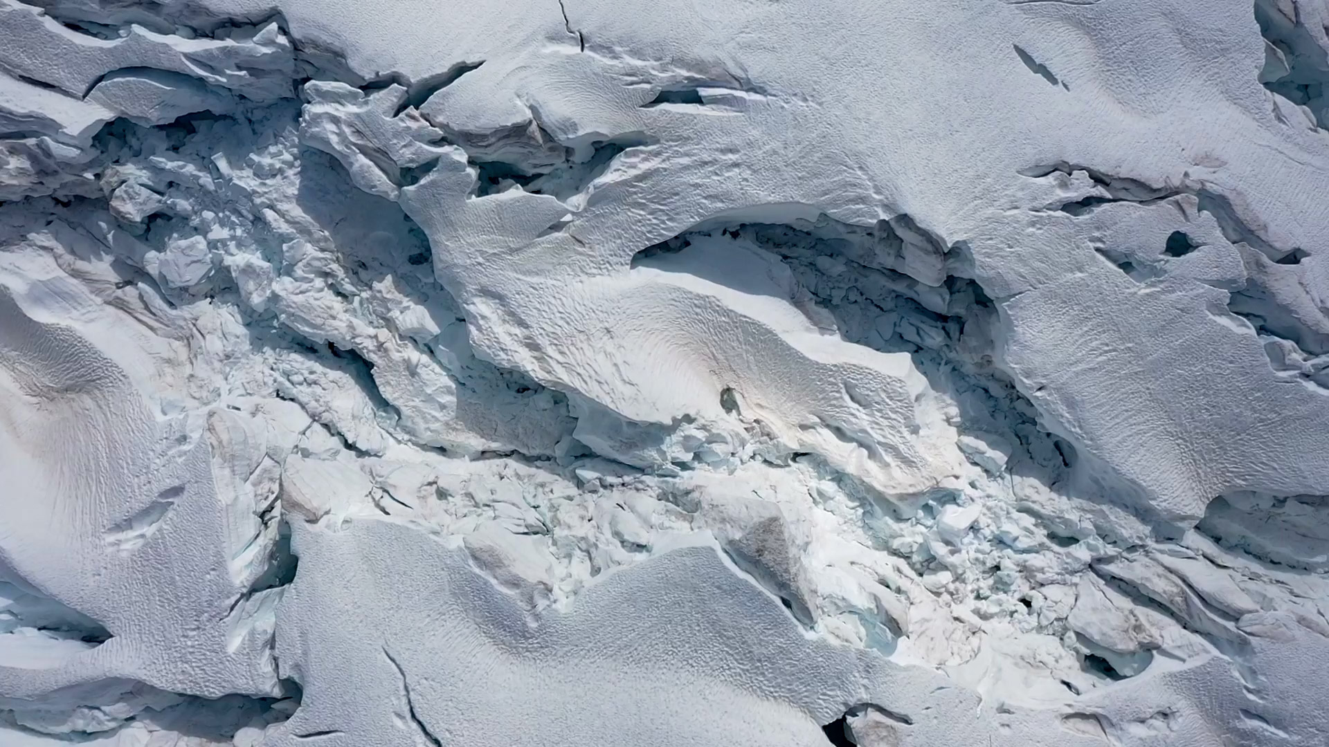 drone image of ice sheets
