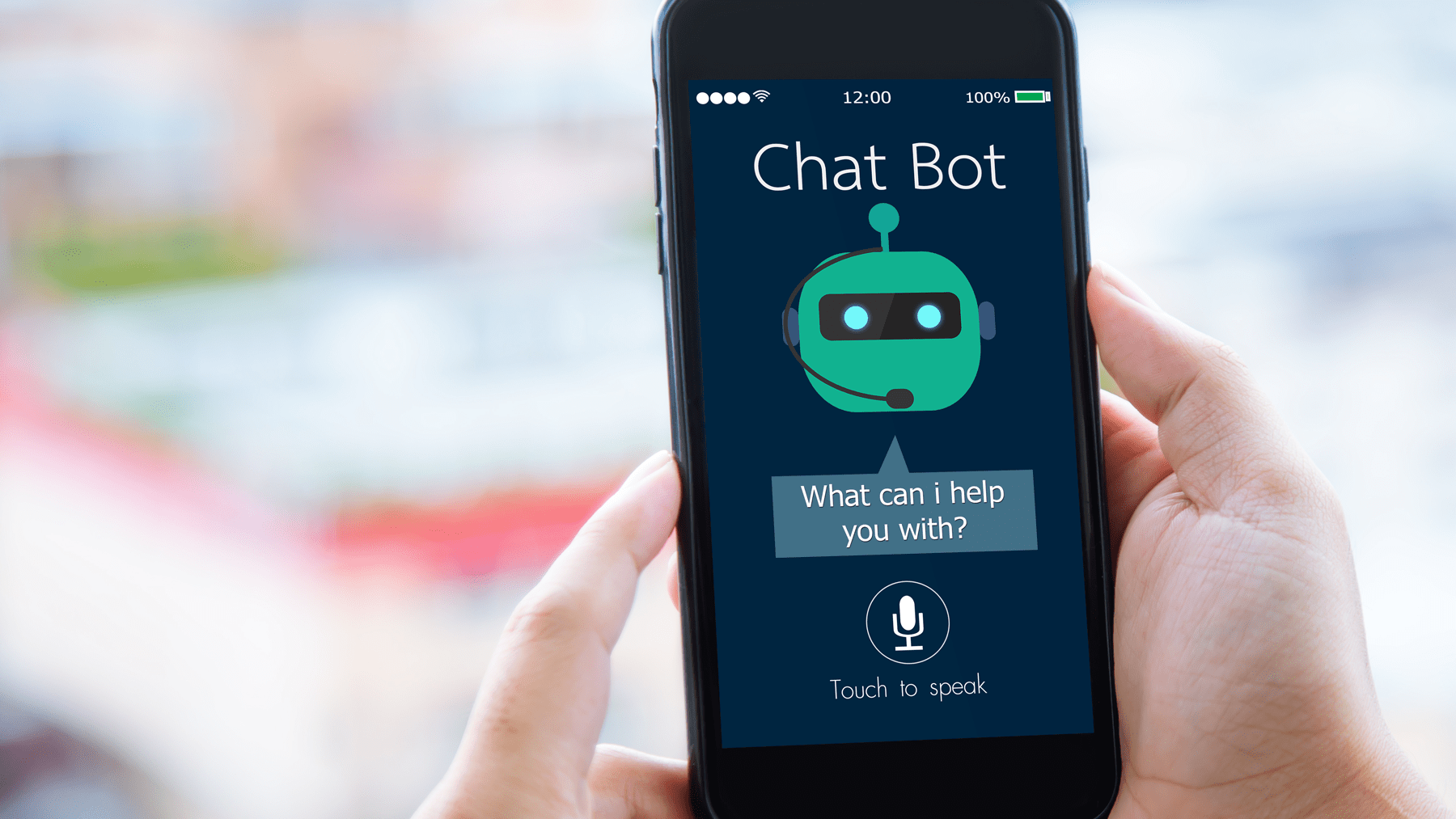 smartphone with a chatbot application open