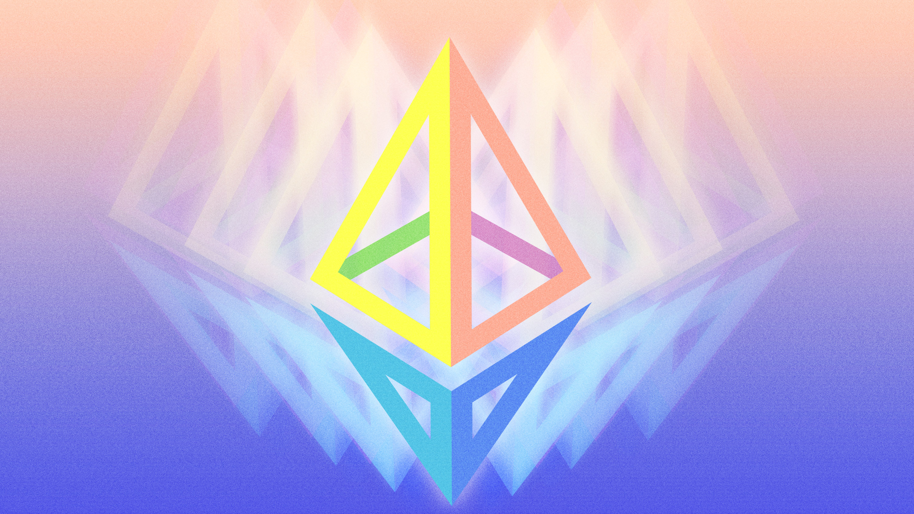ethereum logo merging together