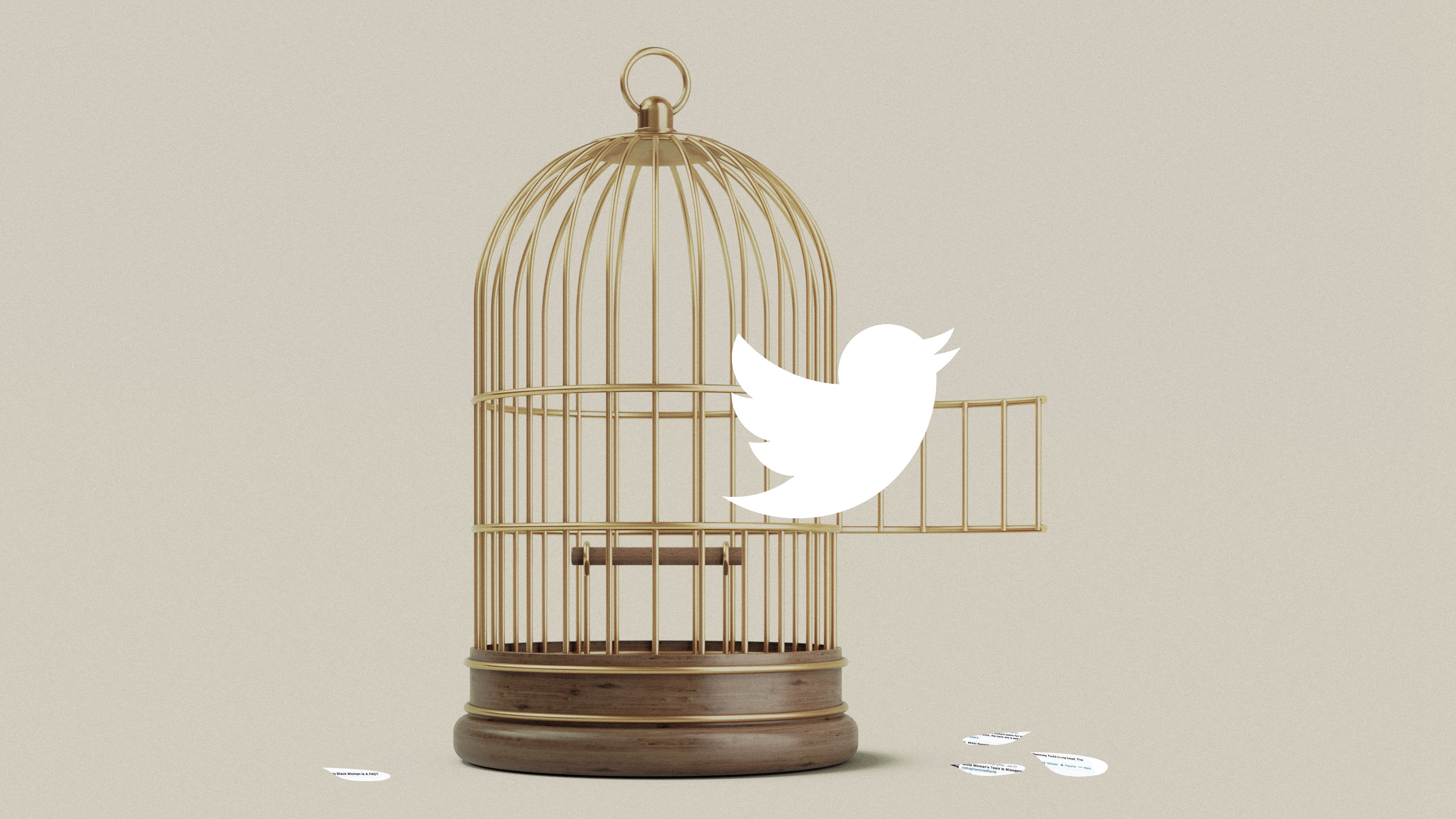 Twitter icon escapes from birdcage