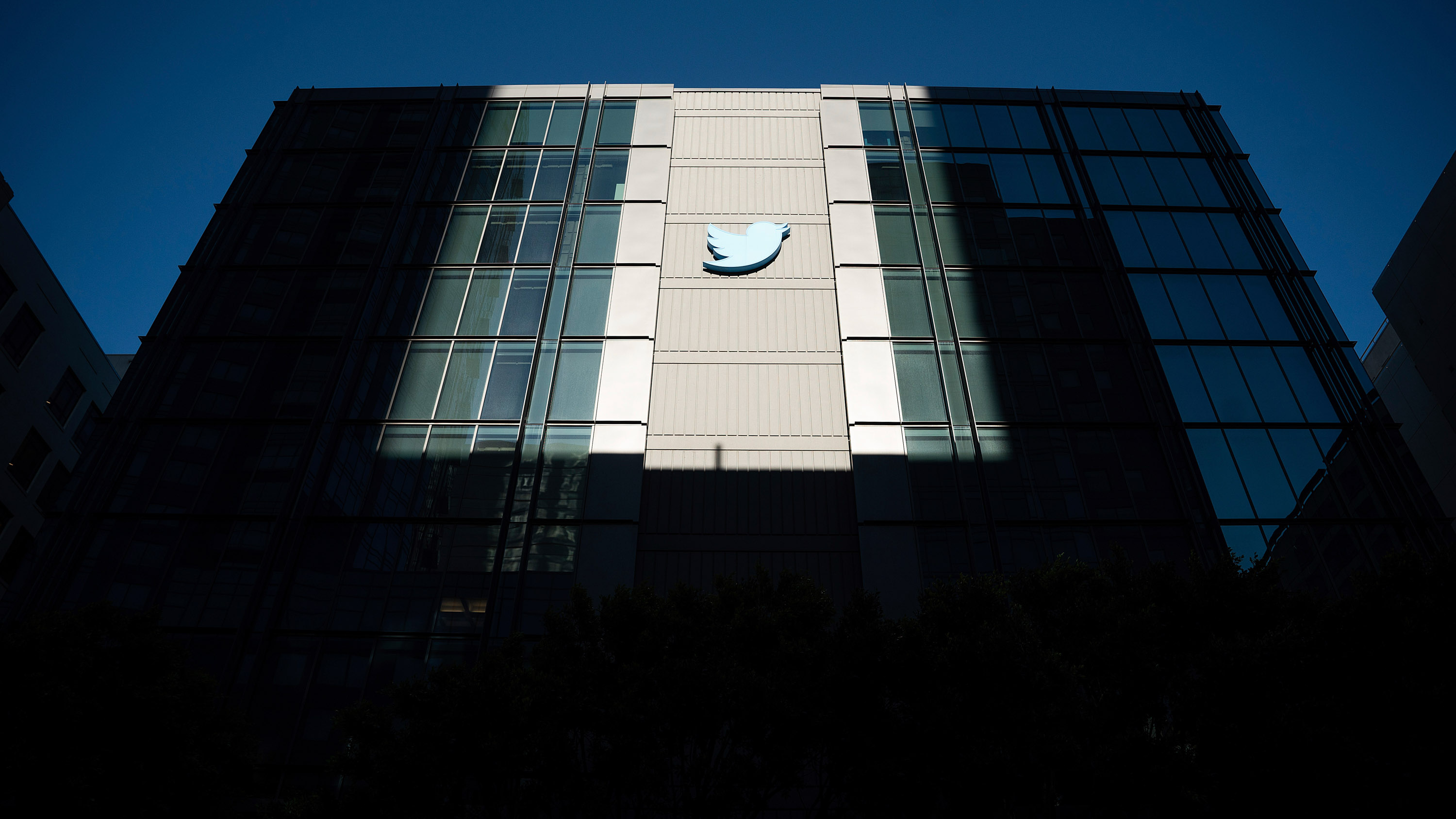 twitterv logo seen on the San Francisco headquarters