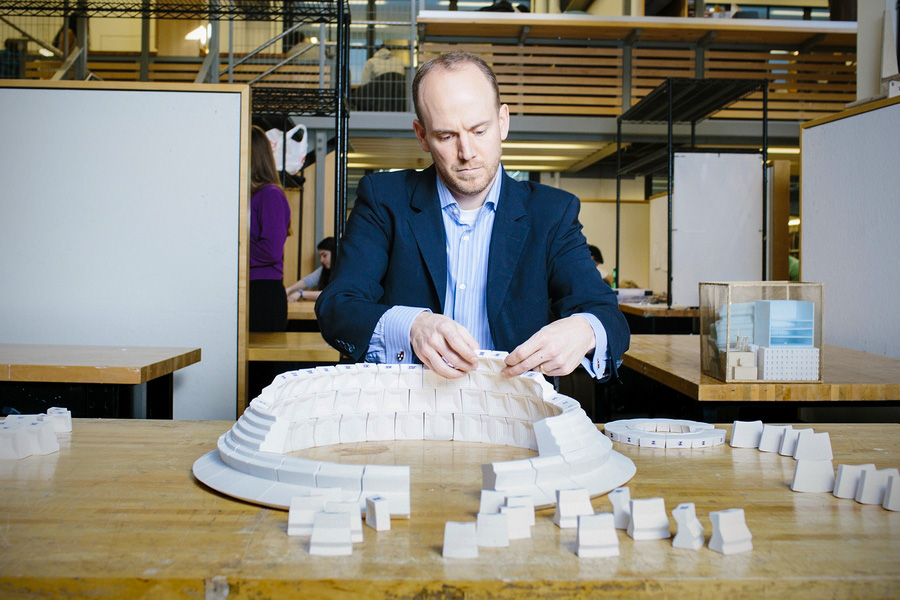 John Ochsendorf assembling a model