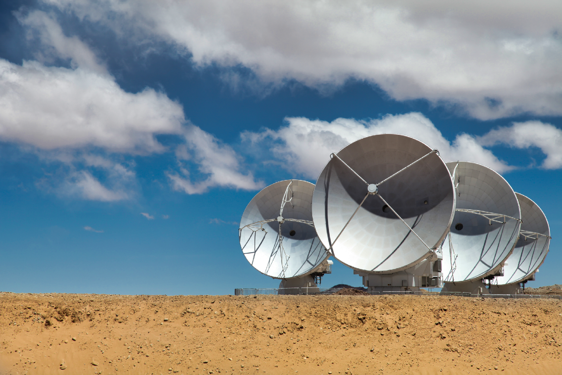 Stock image of the world's largest telescope Array is in Chile.  Alma consists of over 60 radio antennas.
