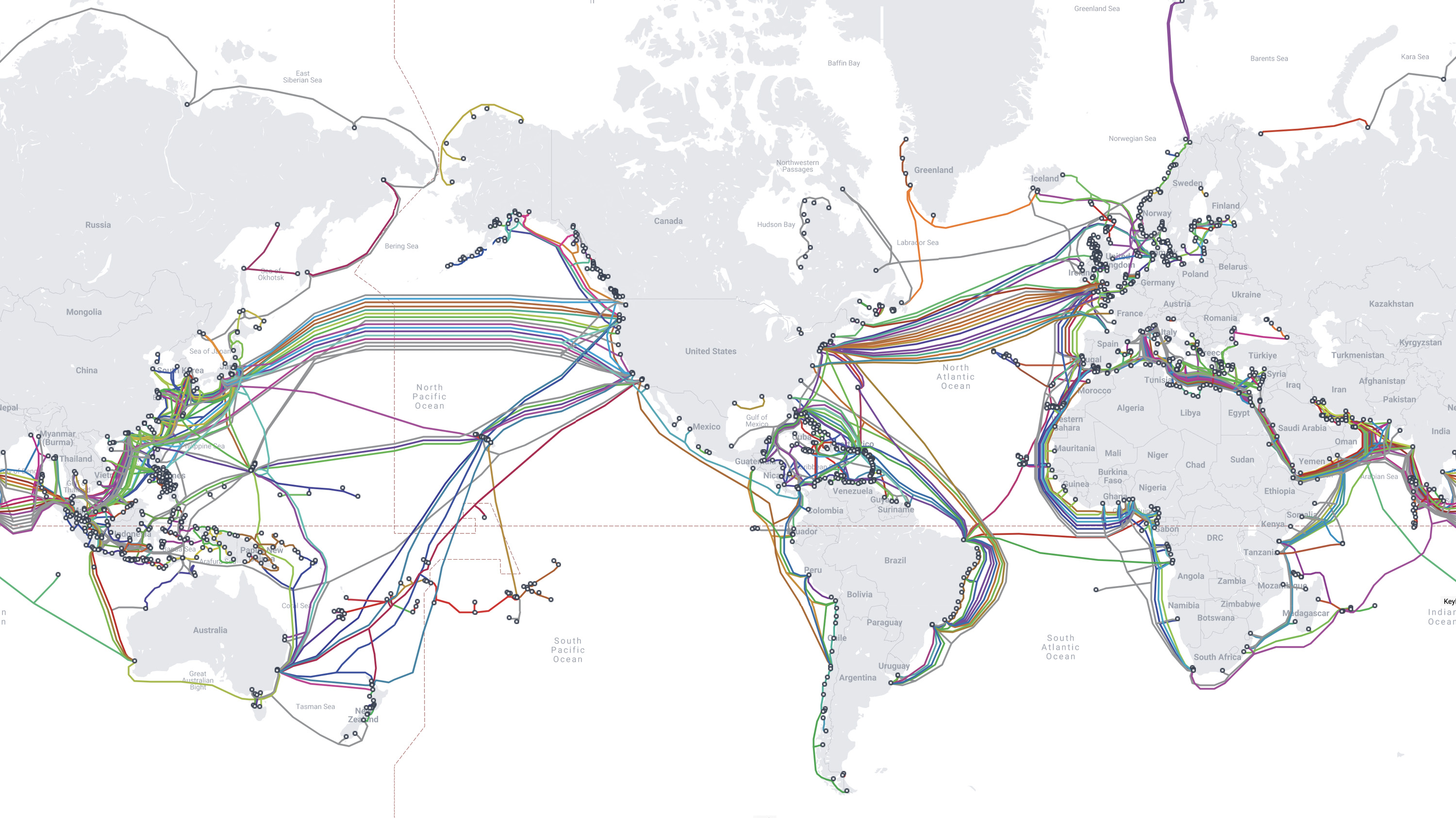 map of underwater cable system
