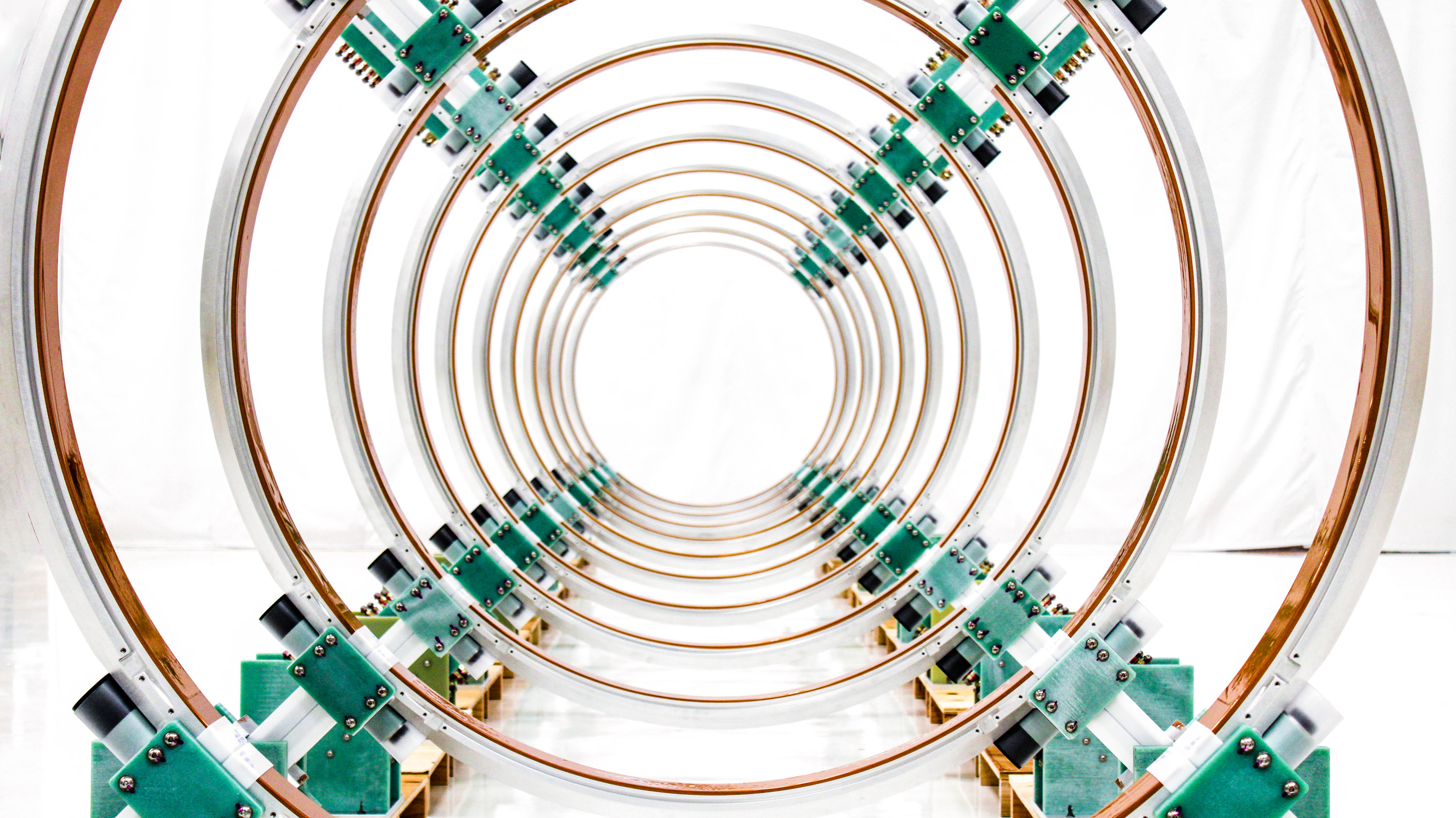 a view inside the electromagnetic coil of the Polaris reactor