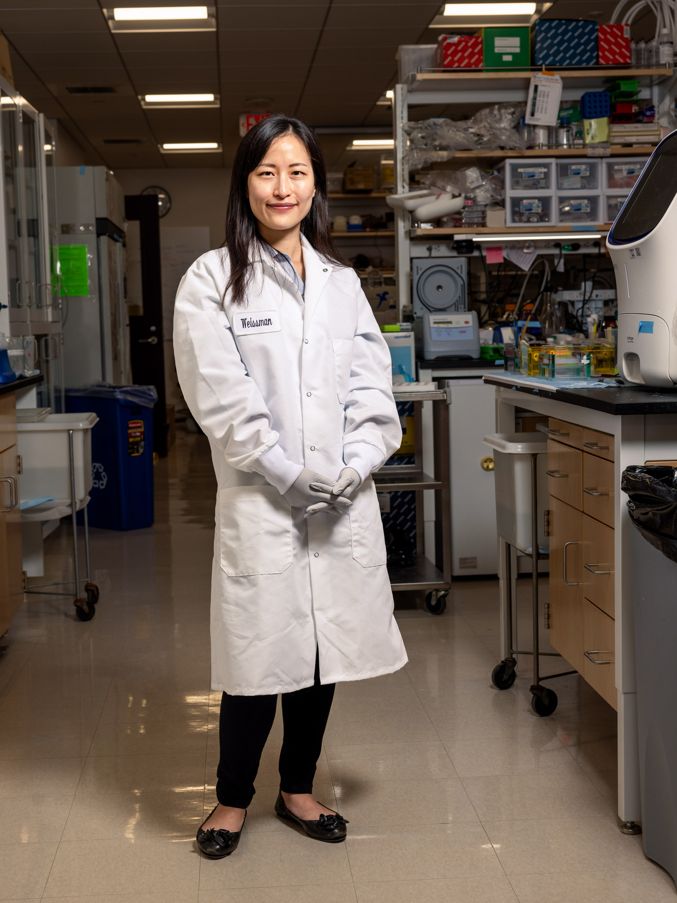 Julia Joung standing in her lab