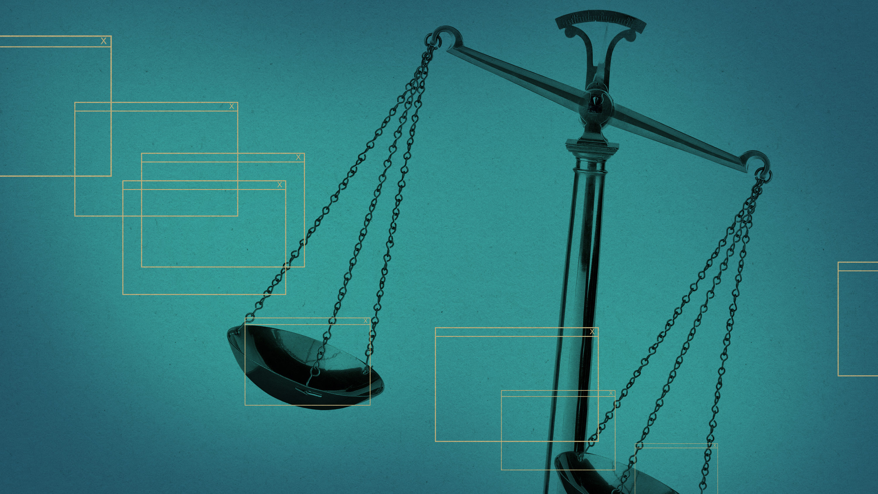 scales of justice swinging with browser windows