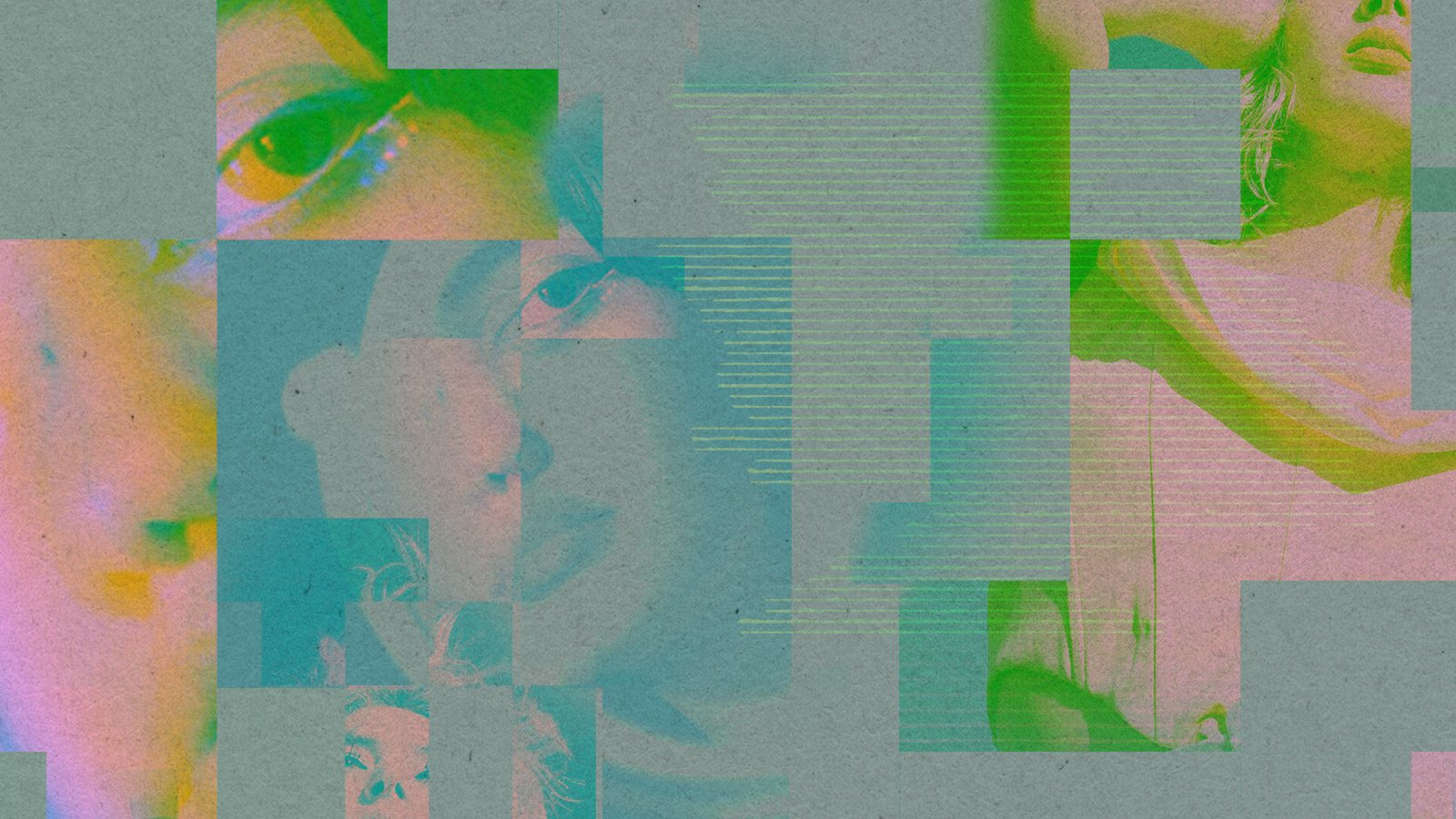 glitched images of teenage girls