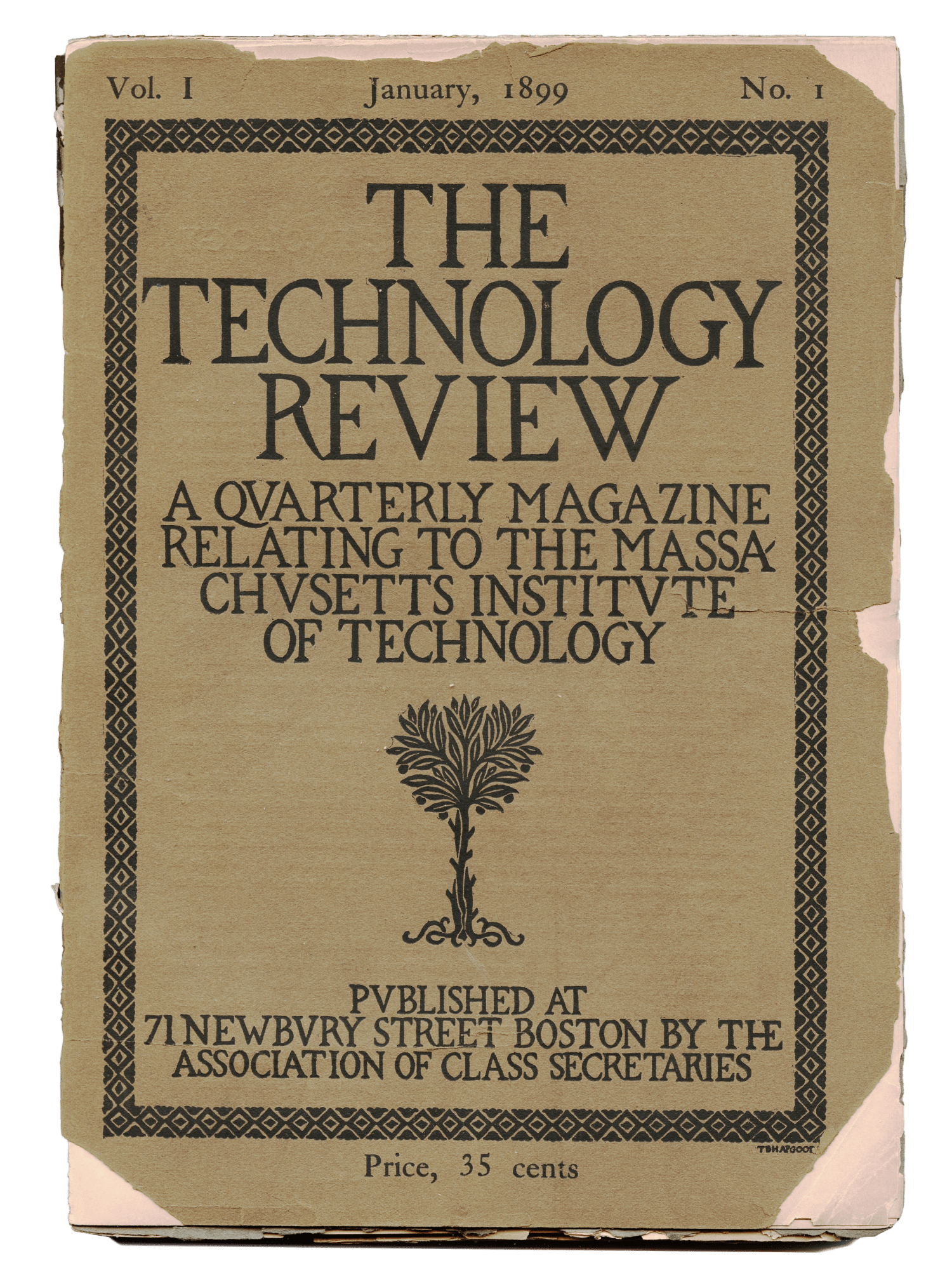 cover of the Vol 1, No. 1 January 1899 issue of The Technology Review