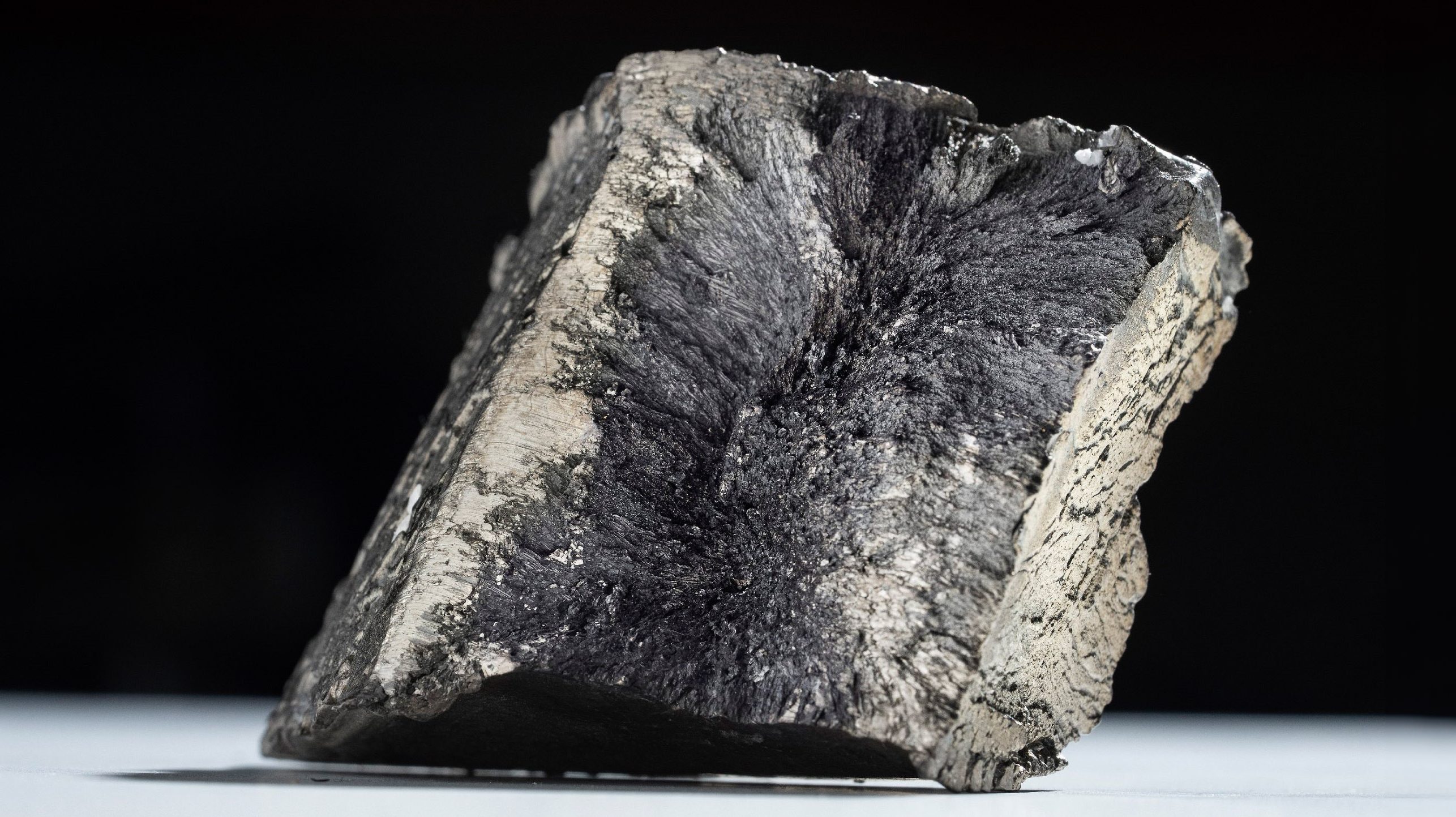 lump of silvery black material