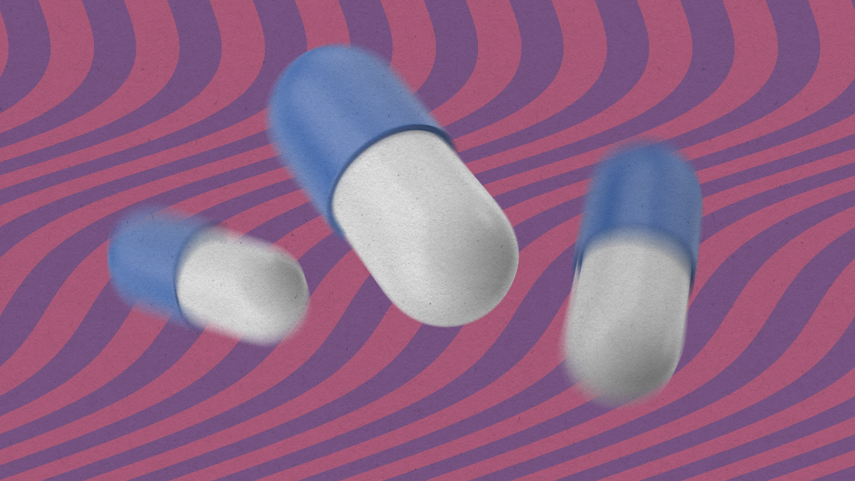 pills with groovy motion blur