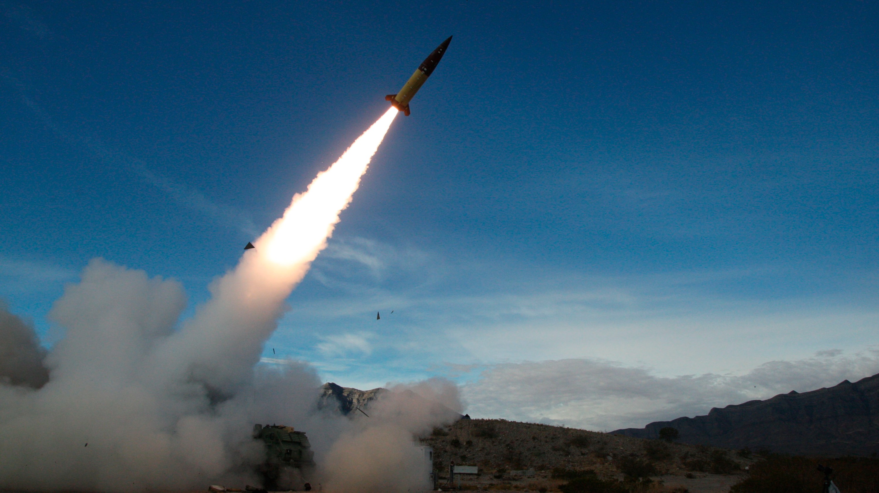 A Army Tactical Missile System is fired during a testing near Fort Bragg, N.C.