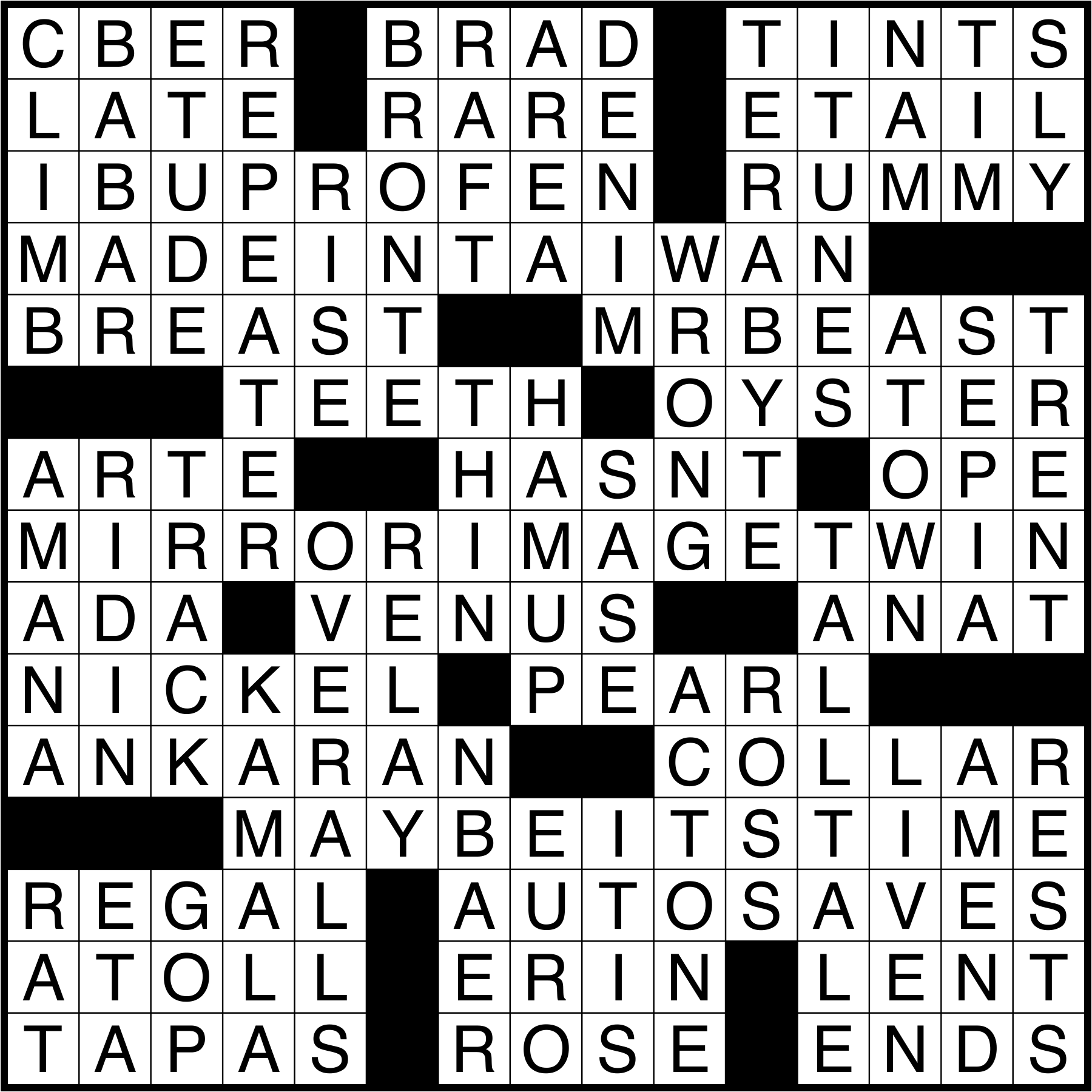 MJ24 Crossword answer grid