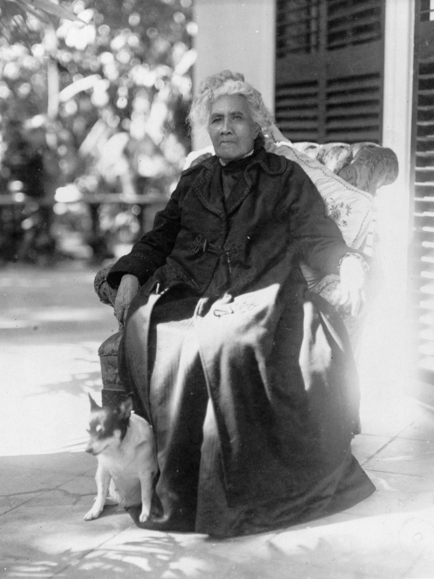 Queen Liliuokalani in a formal seated portrait